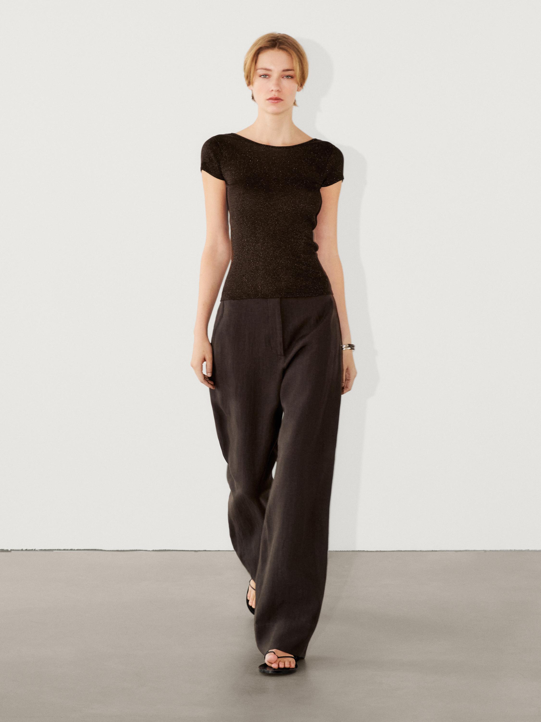 Semi-sheer short sleeve T-shirt