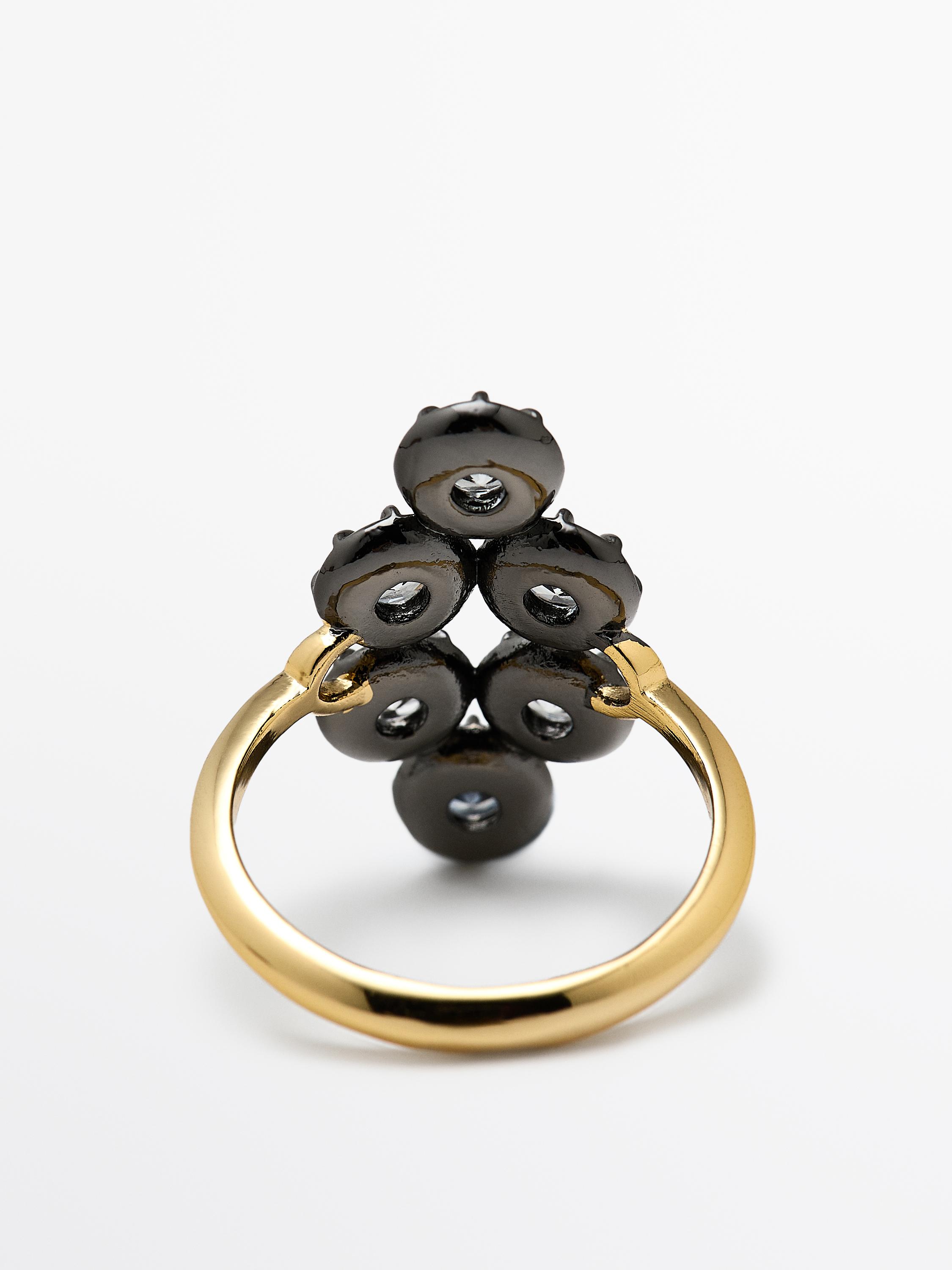 Anello antique con strass