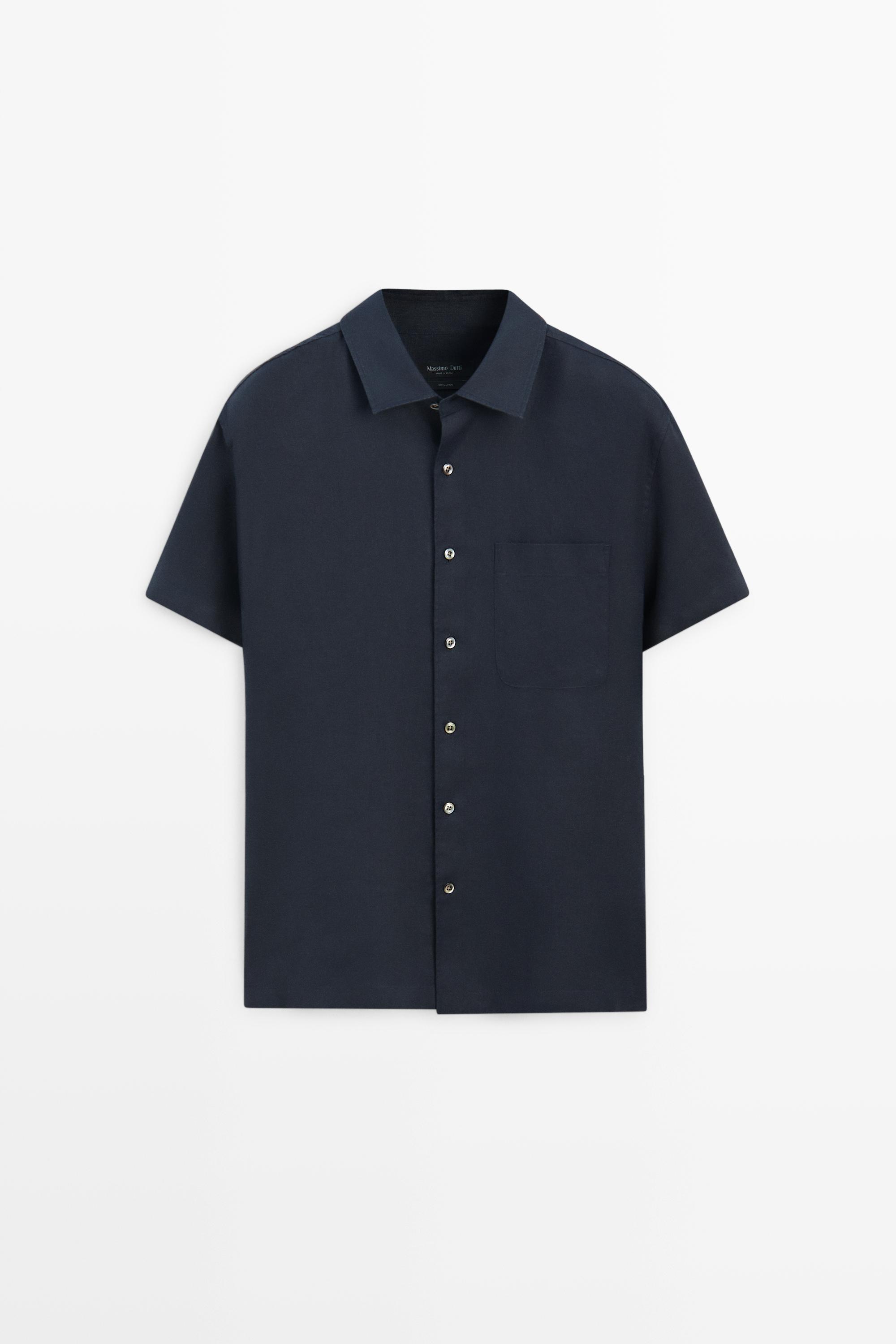 Camisa manga corta 100% lino