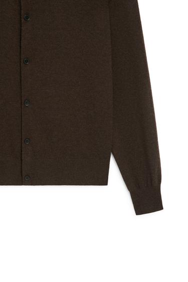 Wool blend button-up knit cardigan - LIMITED EDITION — Chocolate 8