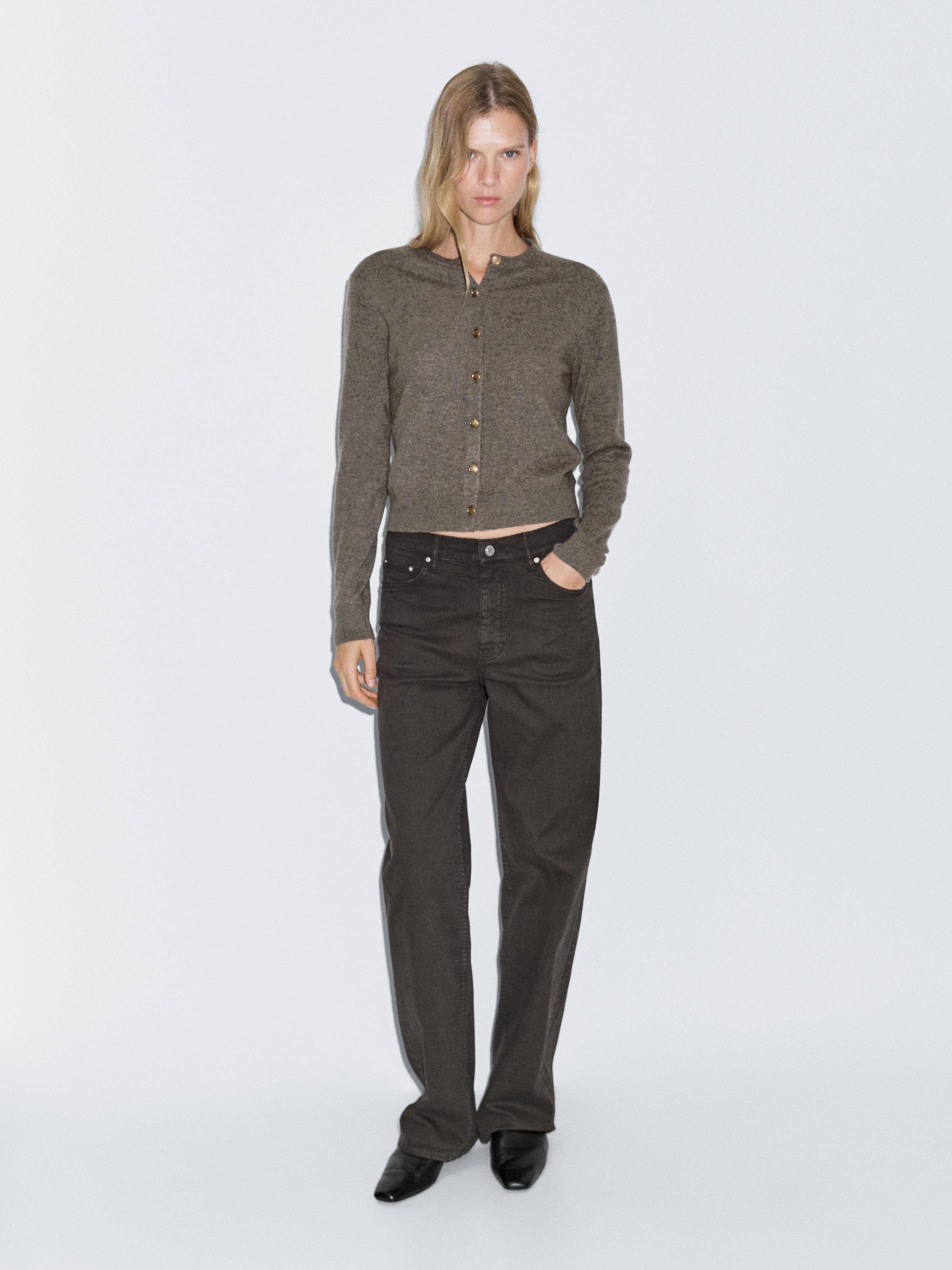 100% wool cardigan with gold buttons