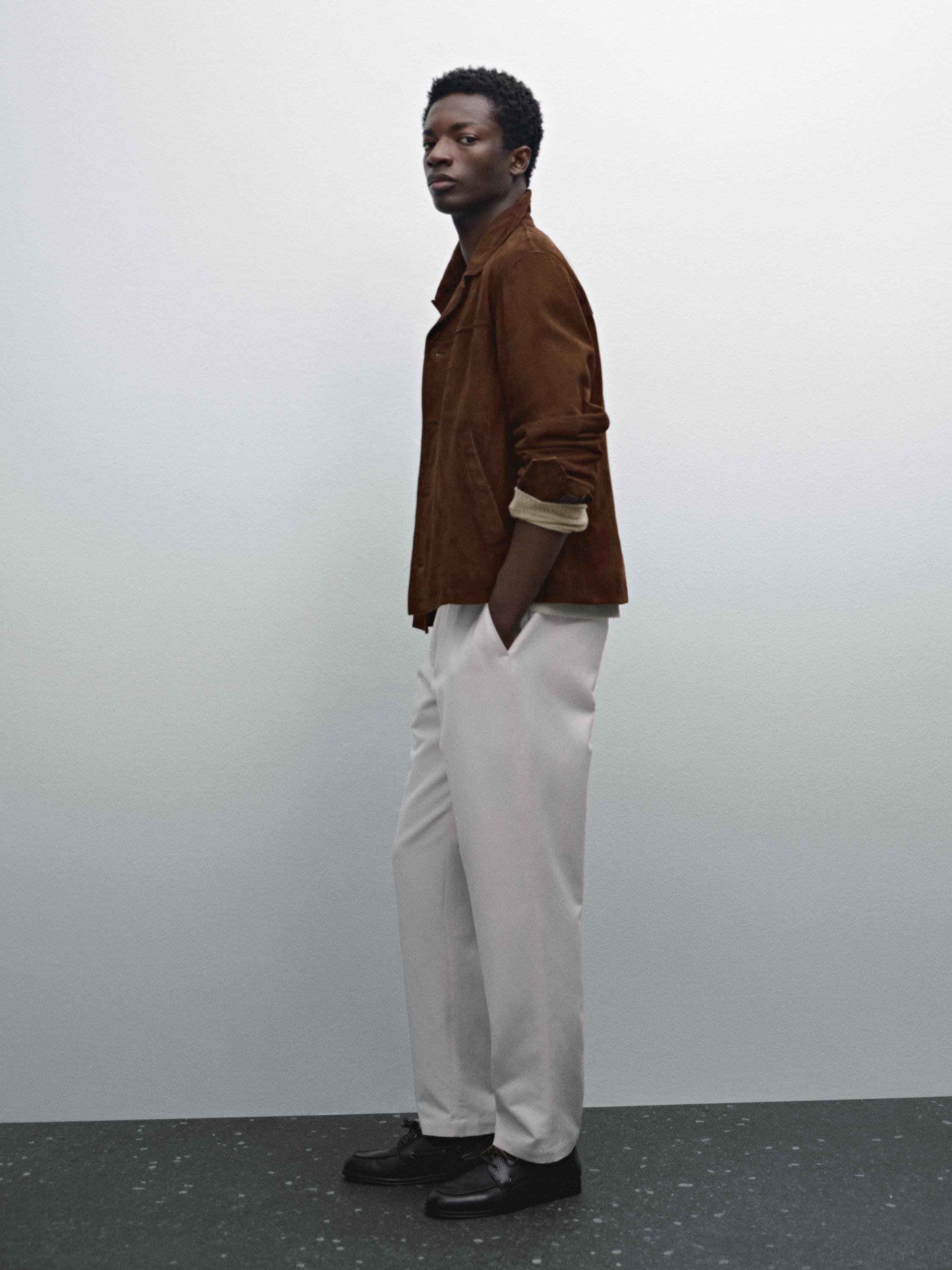 Cotton blend jogger fit trousers