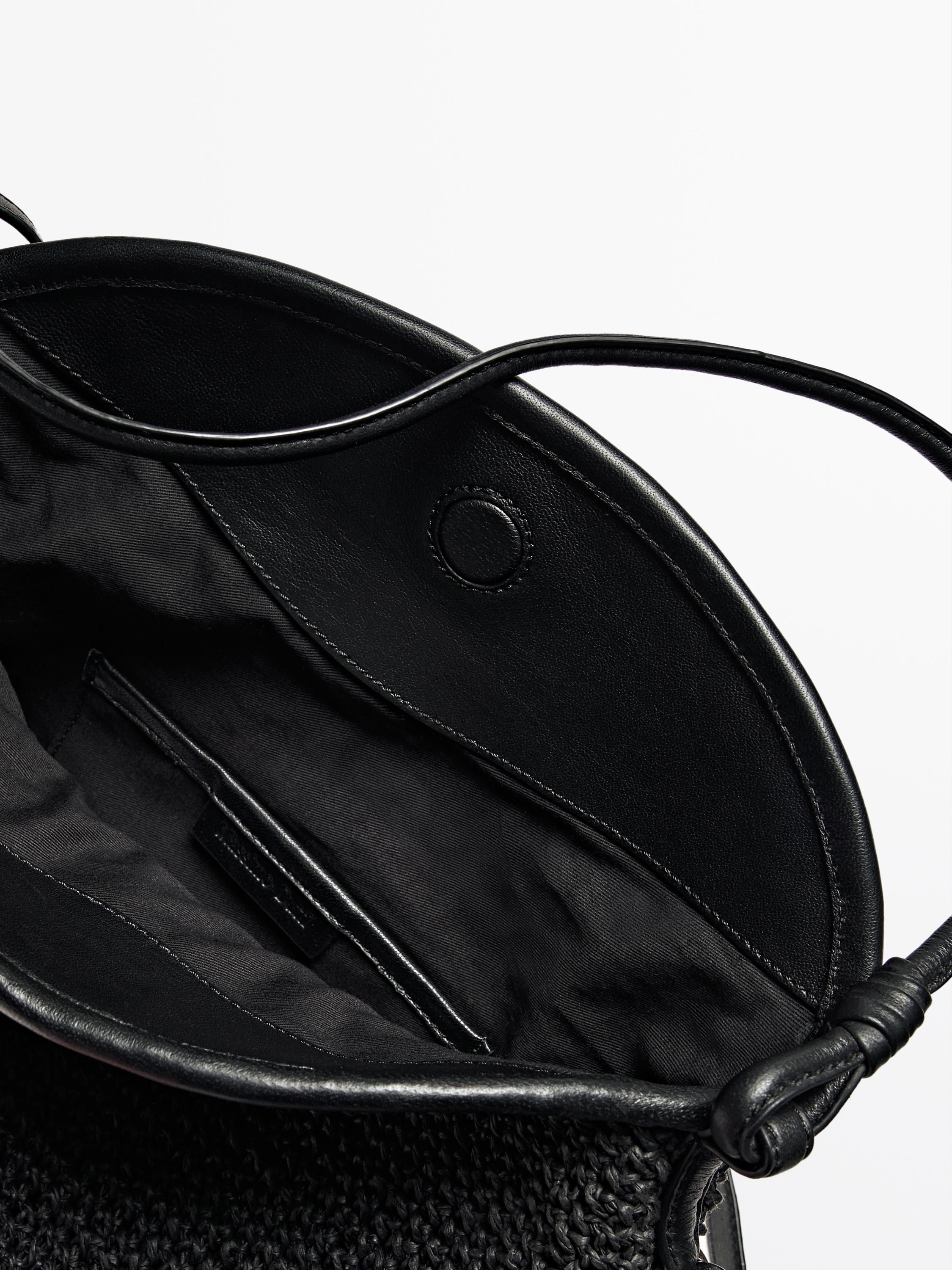 Mala satchel entrançada de papel