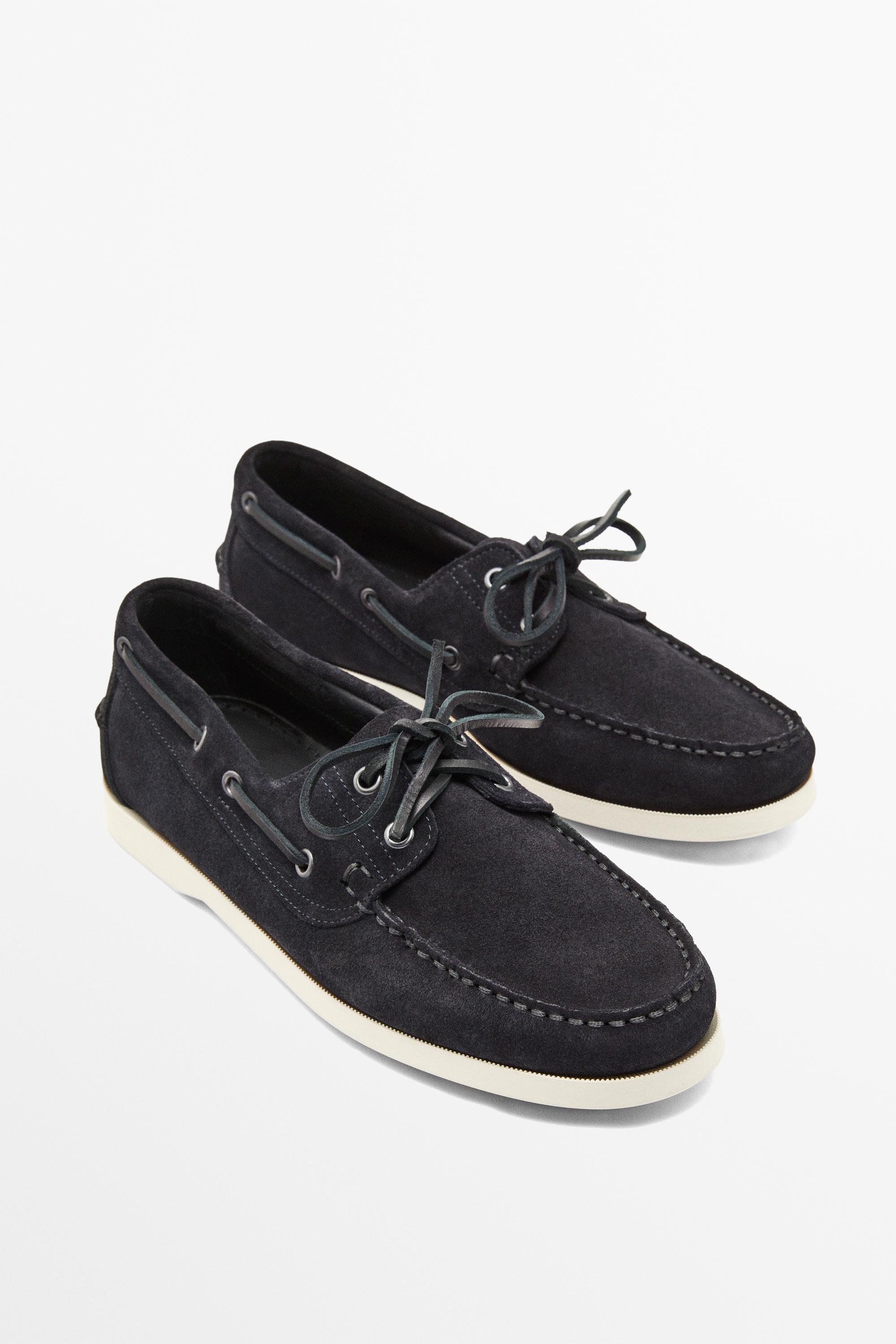Leather deck shoes — Dark blue