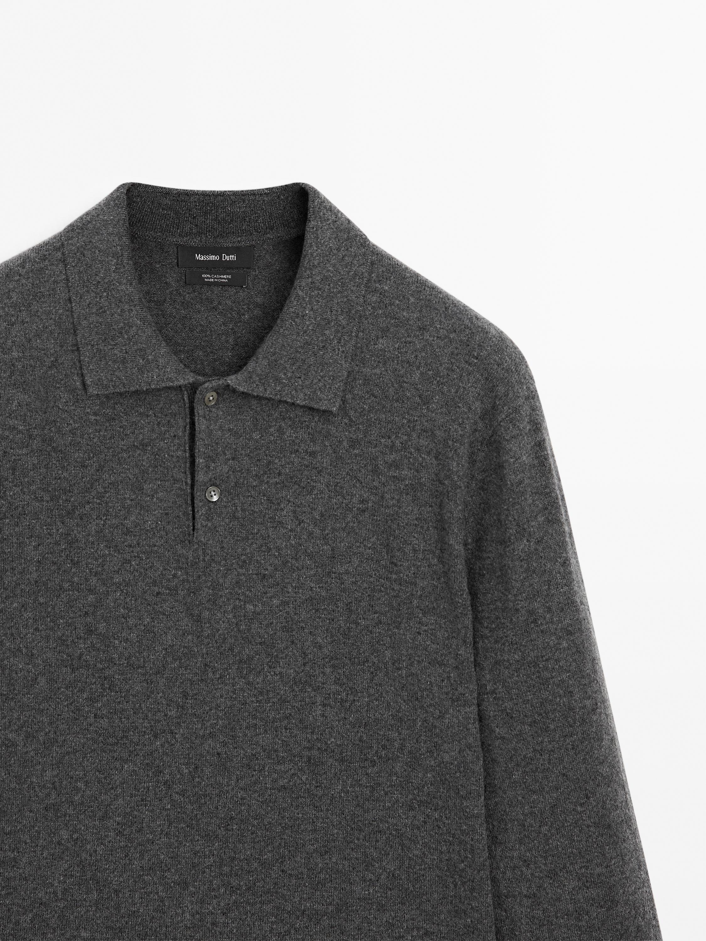 Polo punto rib 100% cashmere
