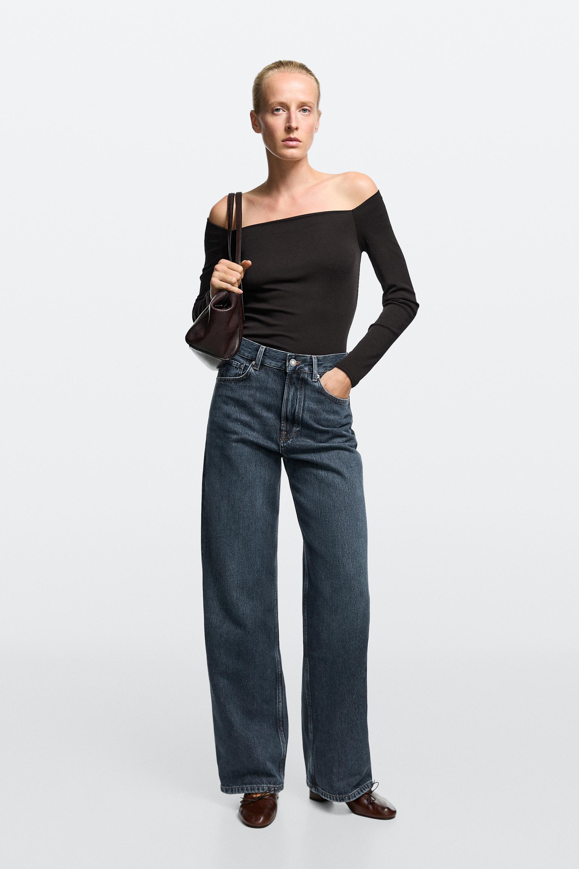 Wide-Leg-Jeans mit hohem Bund