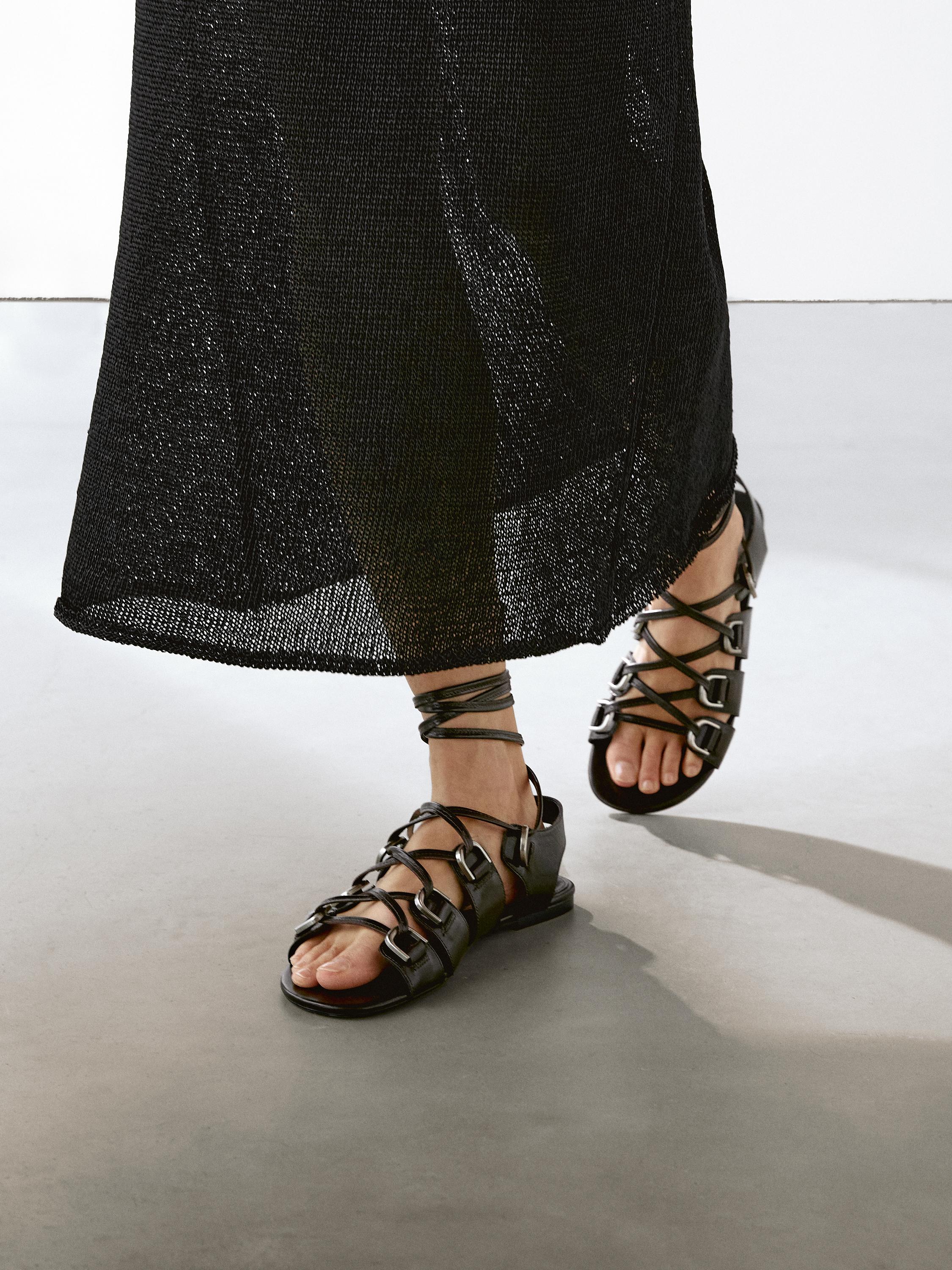Jupe midi en maille ajourée