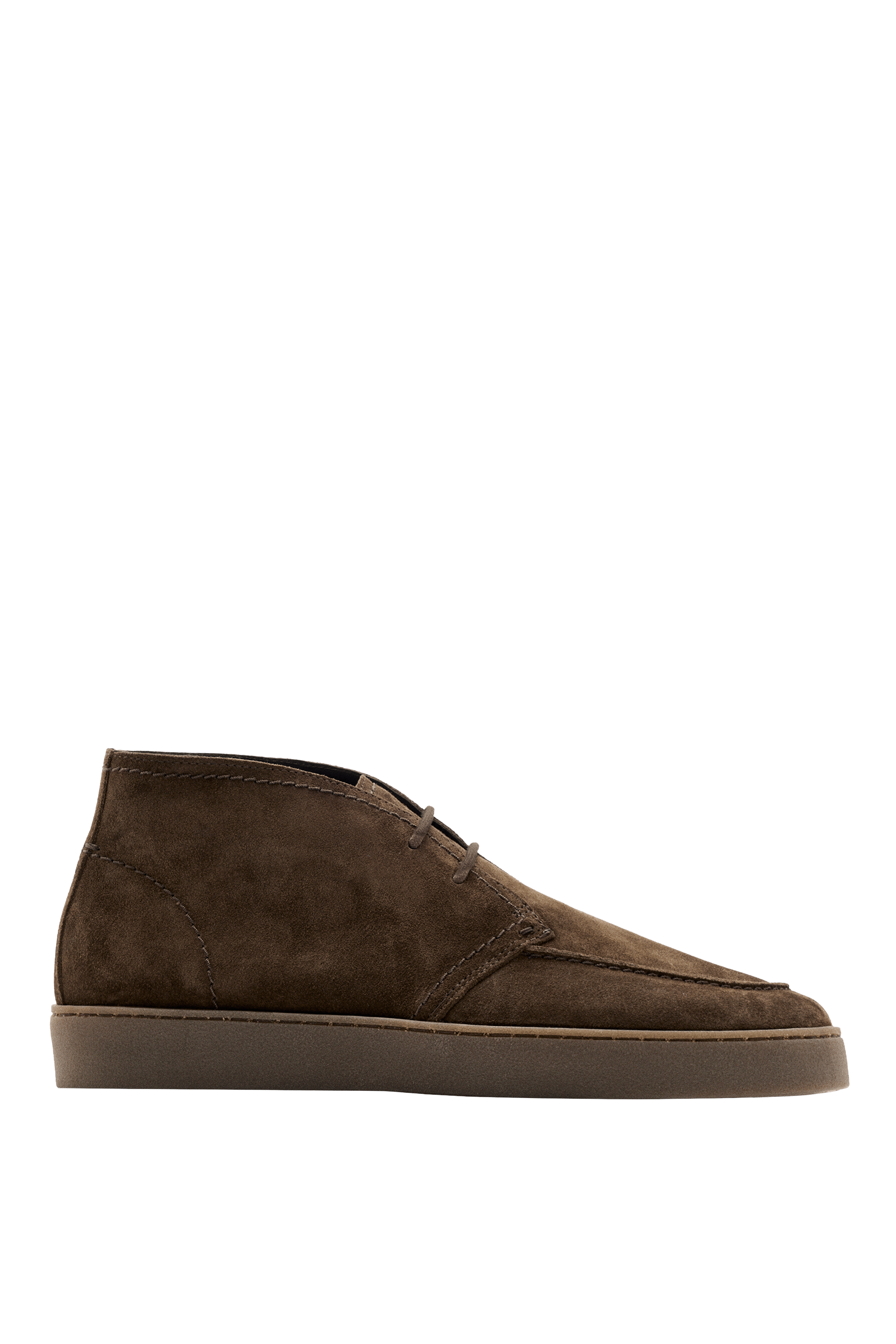 Split suede moc toe ankle-boot shoe · Brown, Dark Blue · Ankleâ