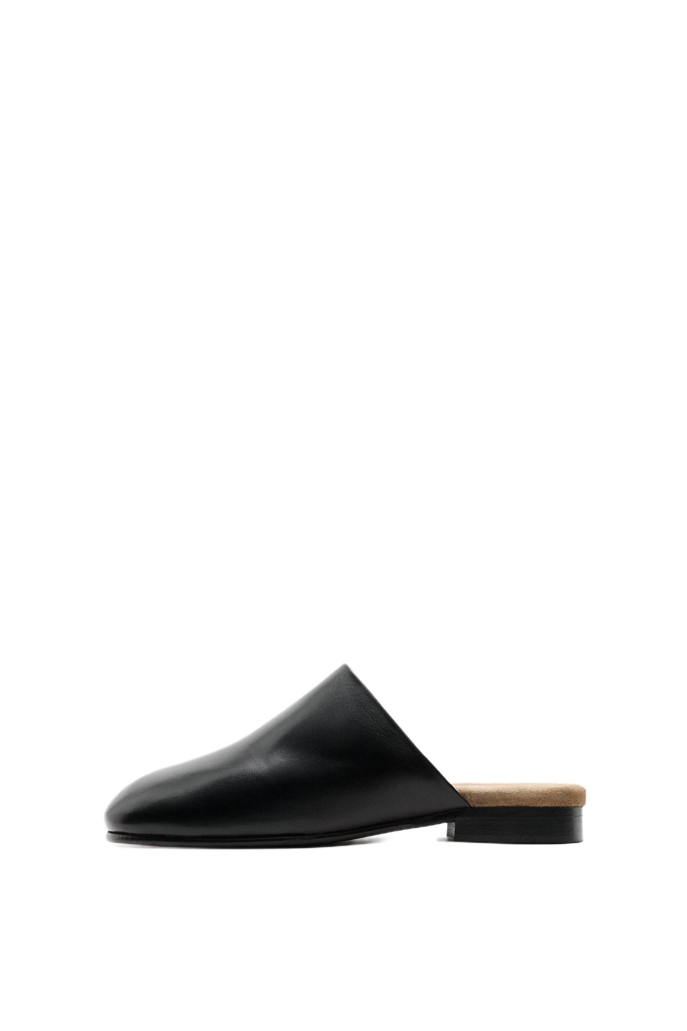 Soft leather mule — BLACK