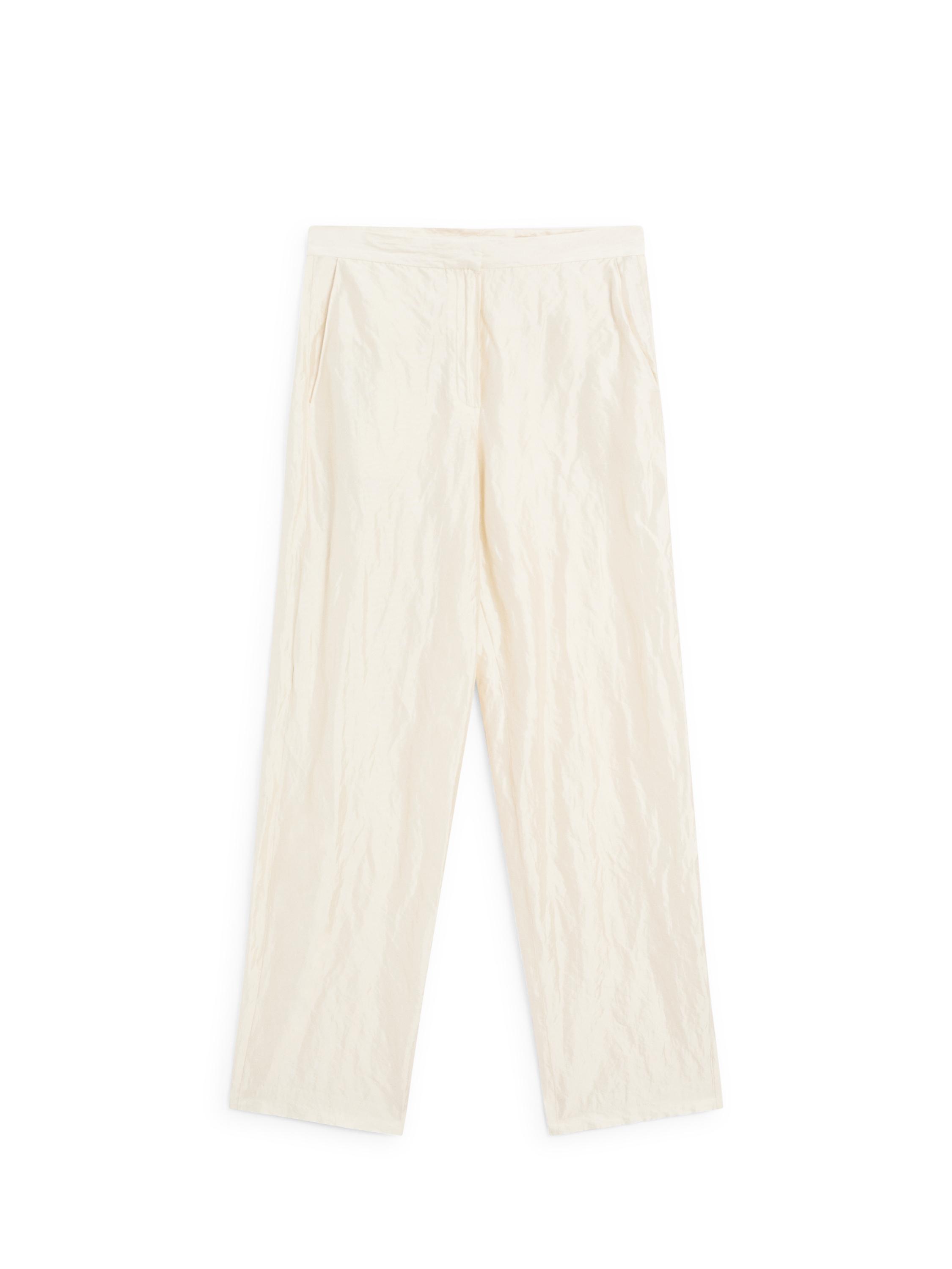 Straight-leg textured satin trousers - Limited Edition