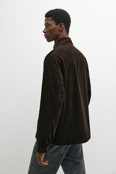 Corduroy jacket with pocket detail — BROWN 5
