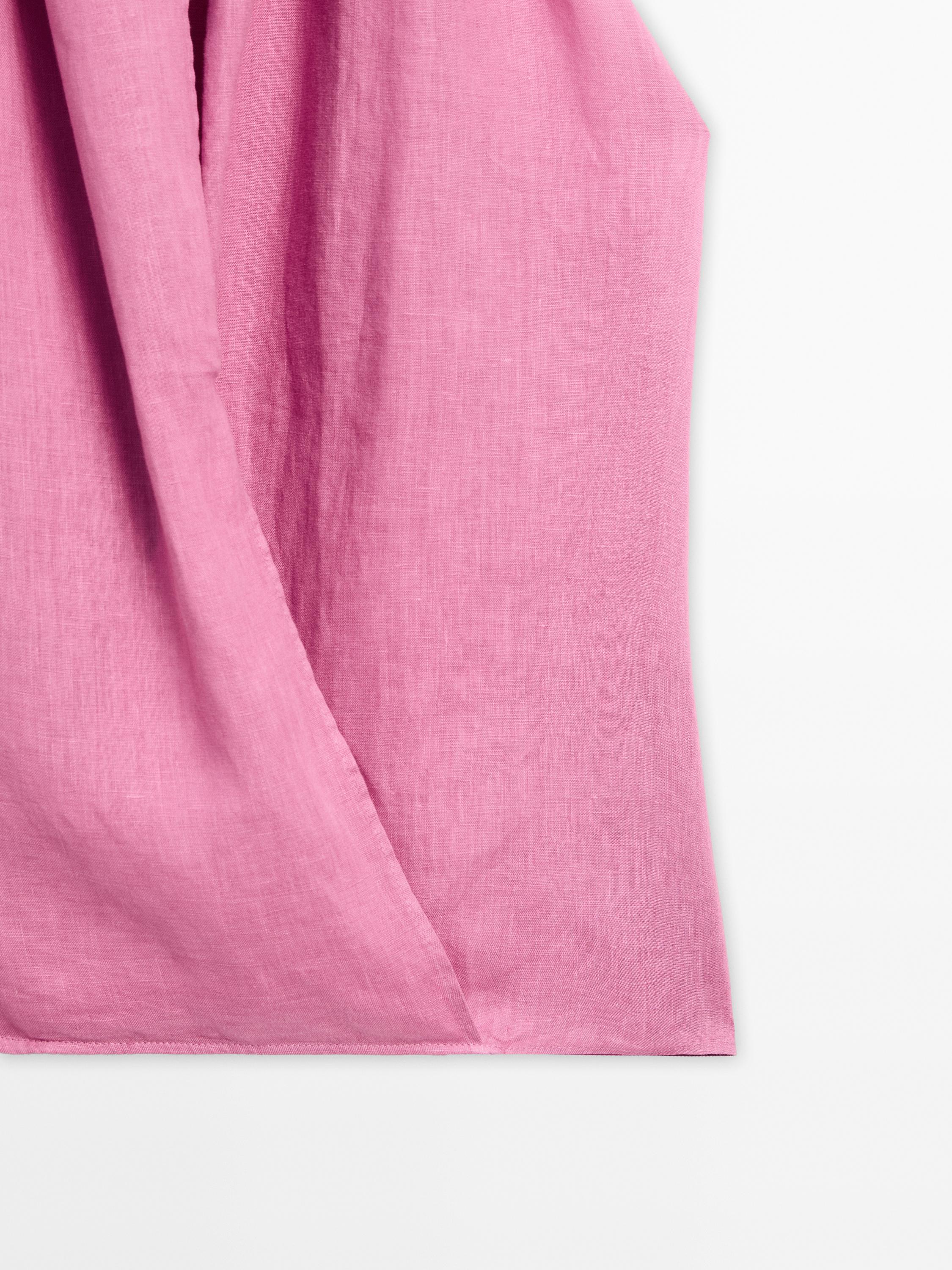 Linen crossover halter top