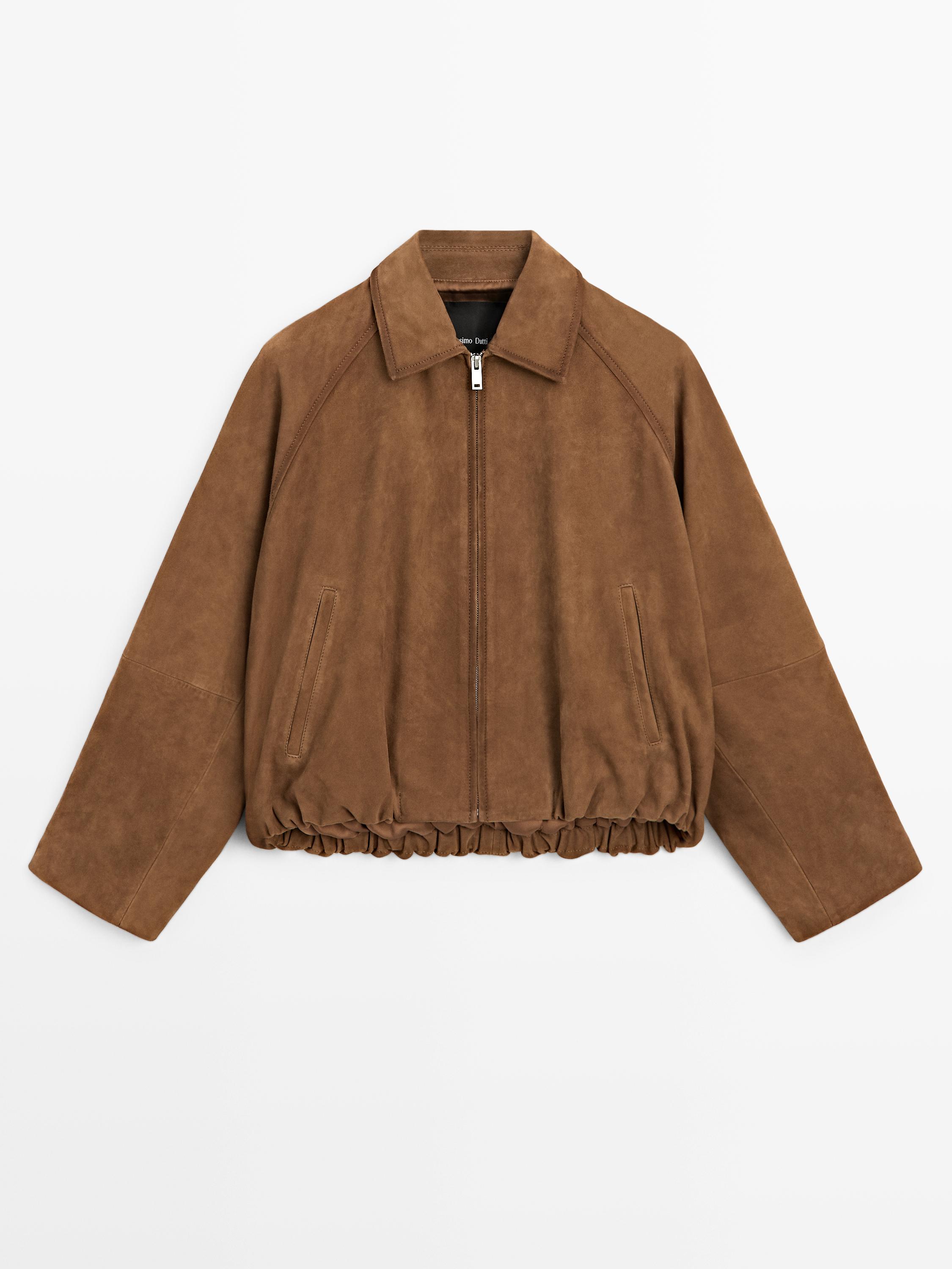 Suede bomber jacket