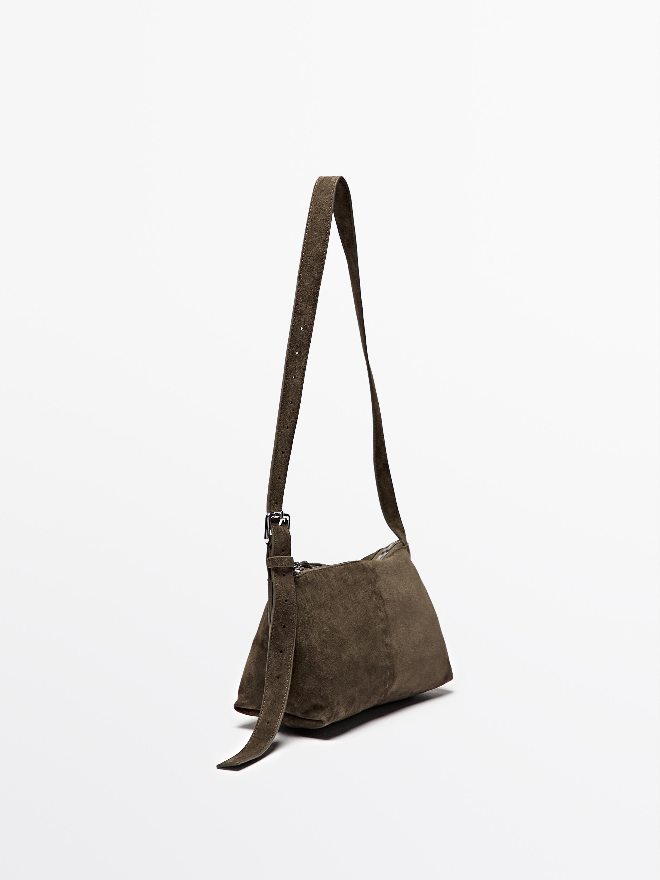 Mała torebka listonoszka z zamszowej skóry