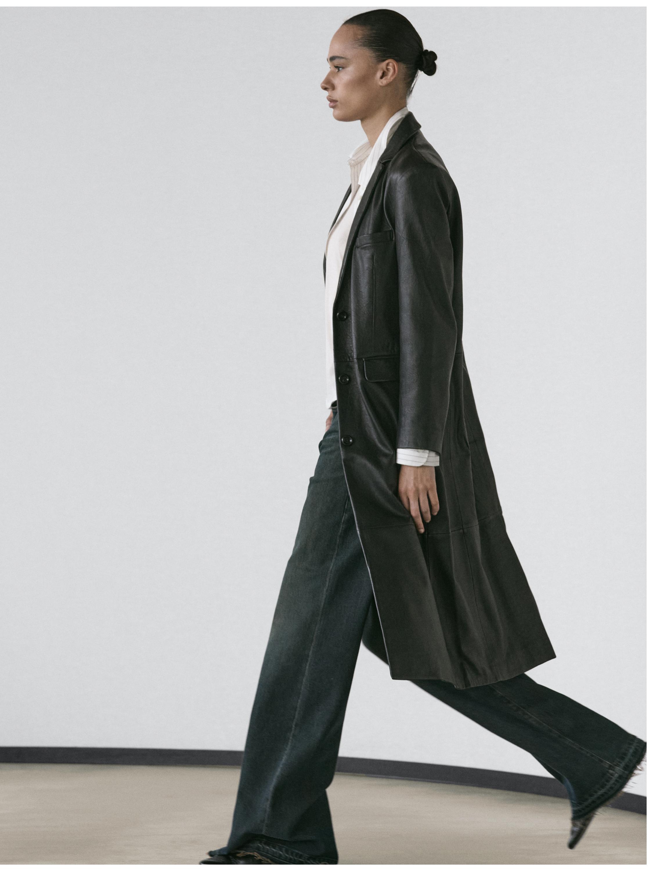 Langer Mantel aus Nappaleder