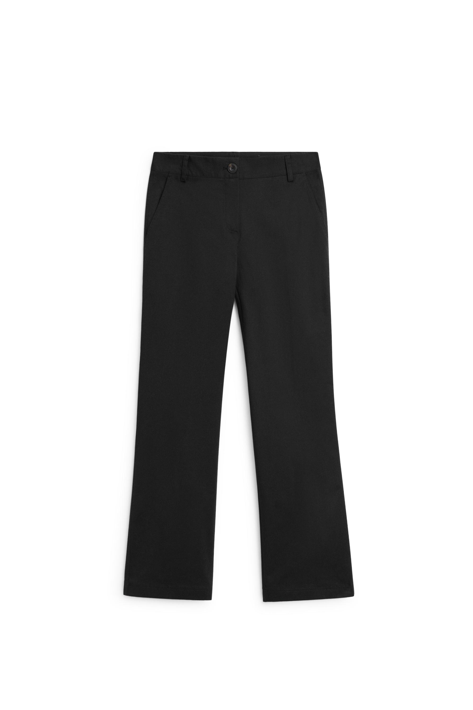Cotton blend kick flare pants — BLACK