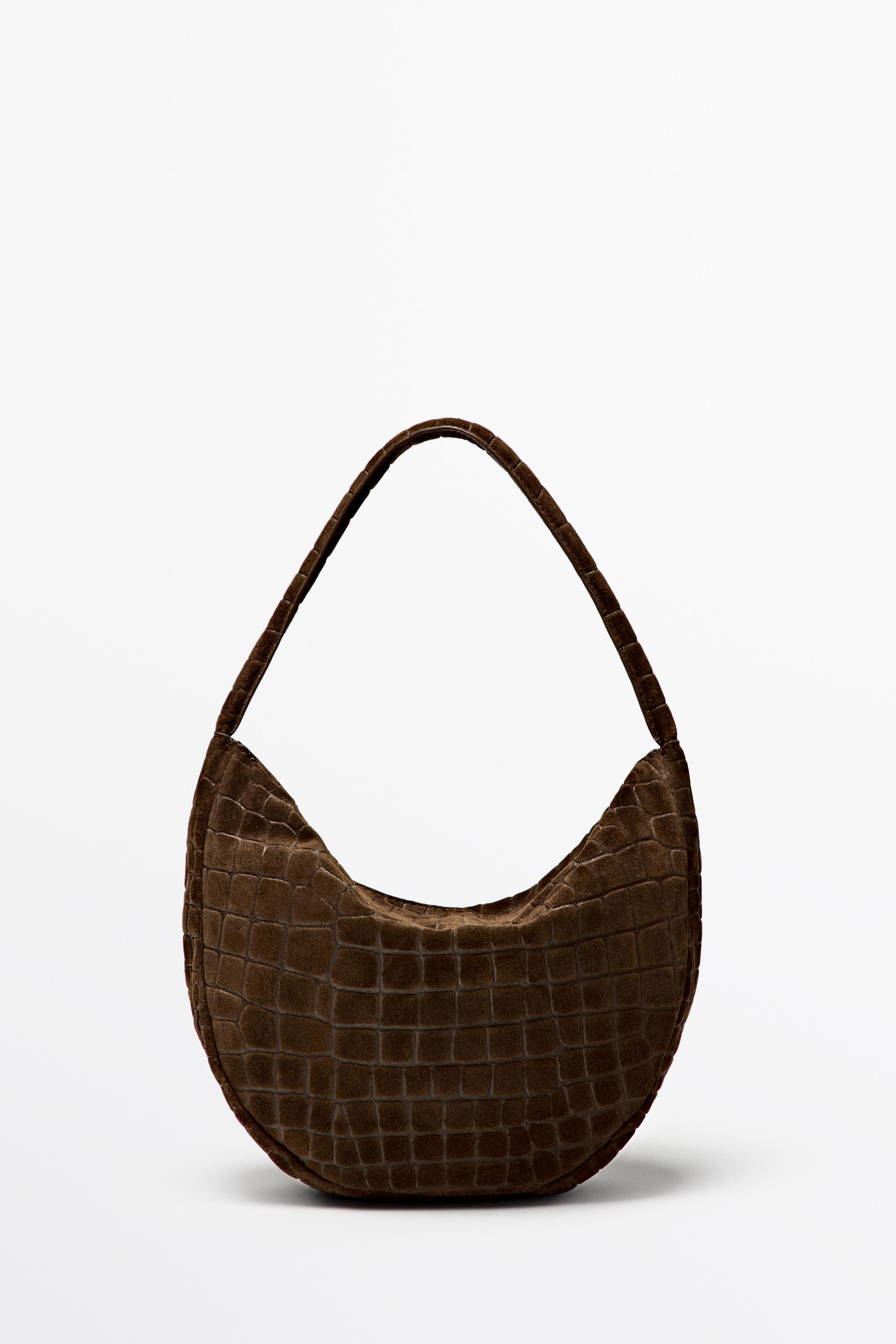 Split suede leather slouch mini bag