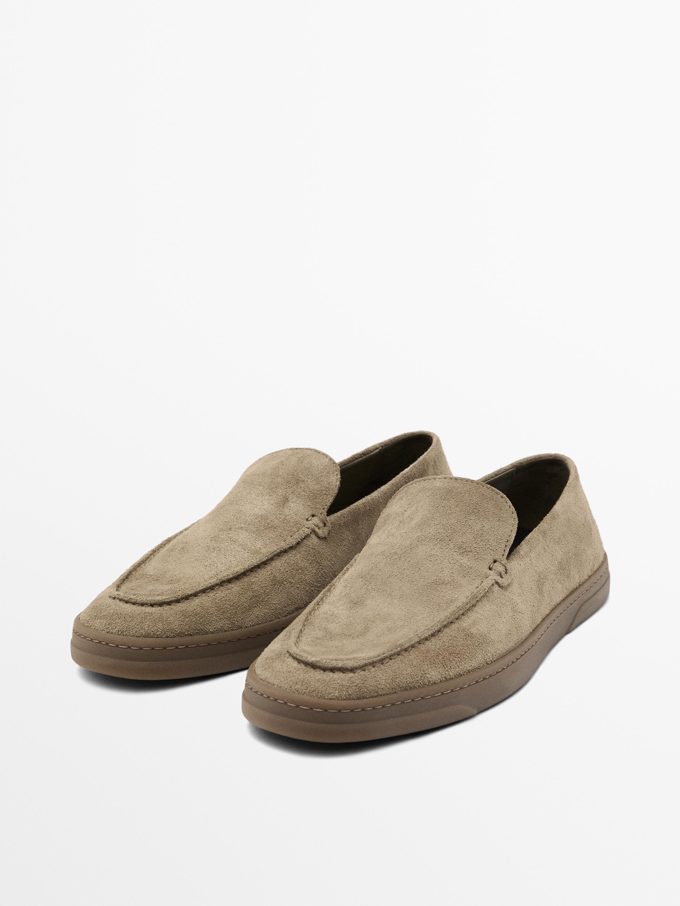 Soft split suede loafers