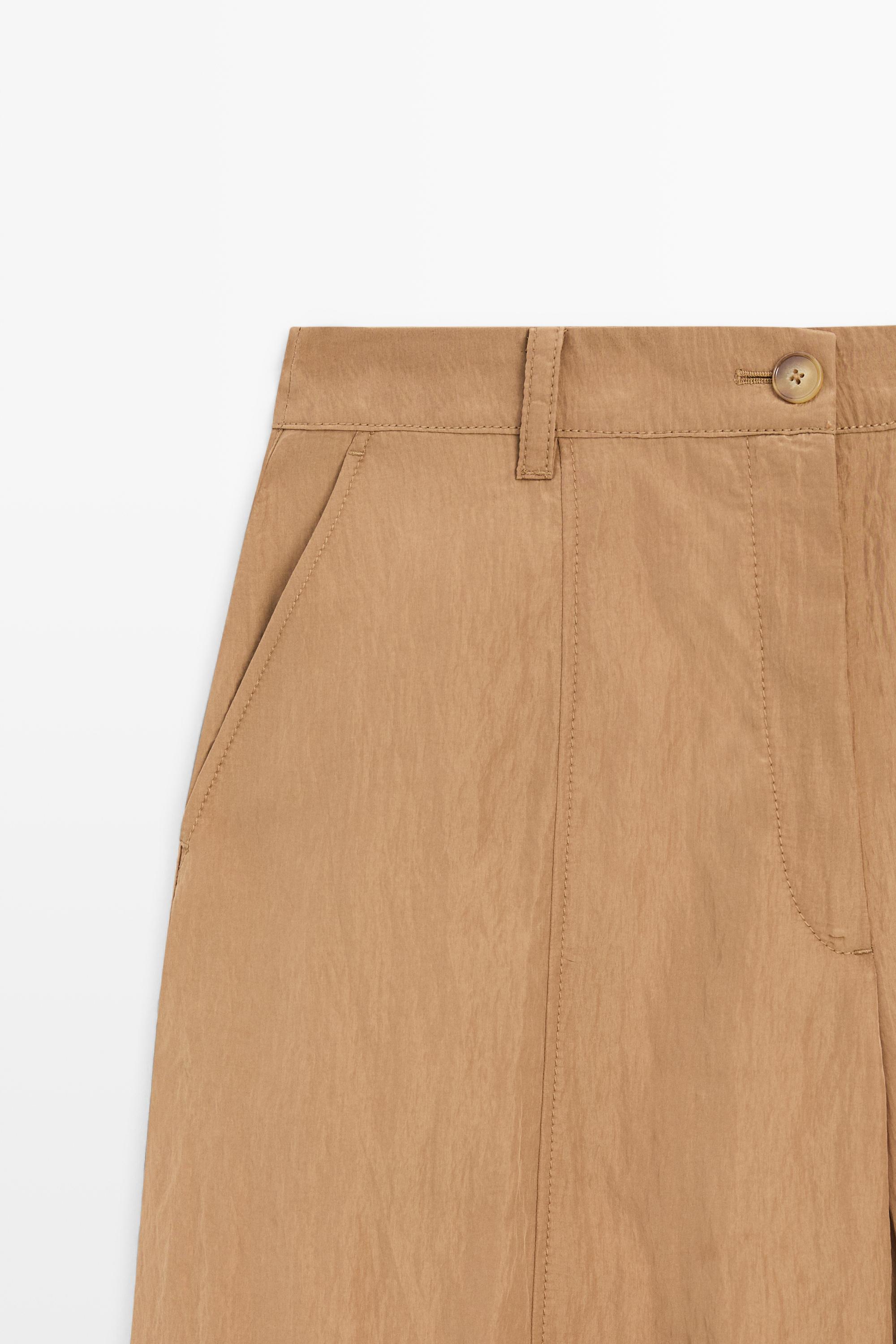 Lightweight barrel fit trousers — Caramel