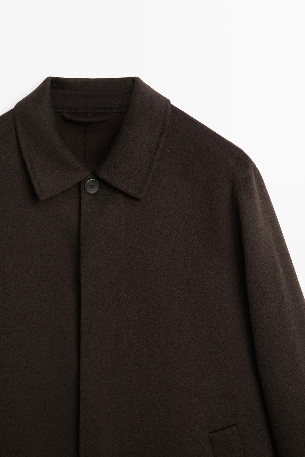 100% double-faced cashmere coat — BROWN
