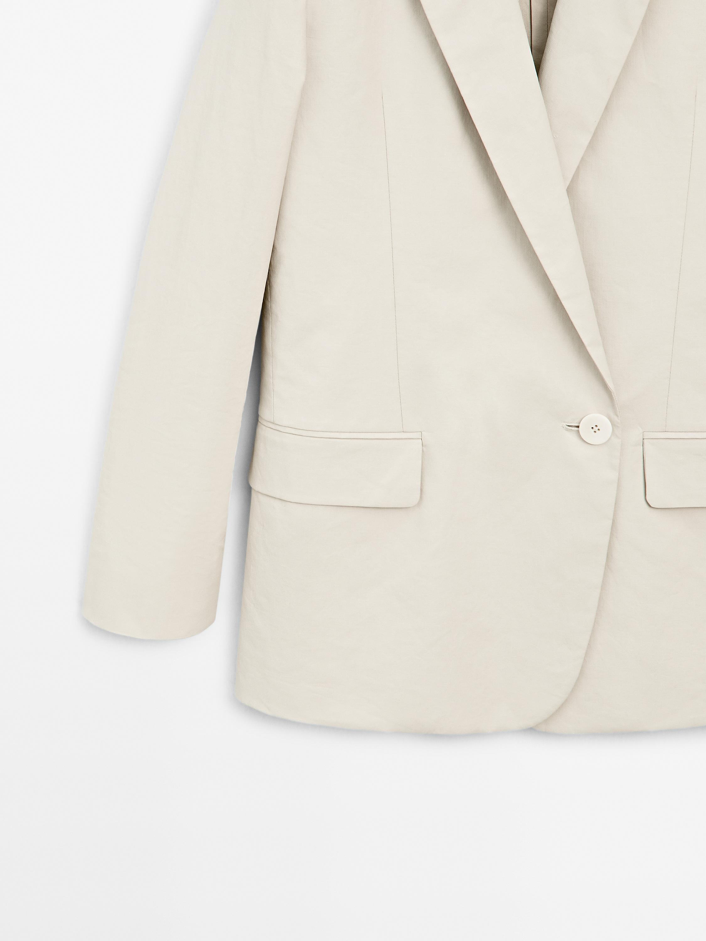 100% linen asymmetric blazer - Studio