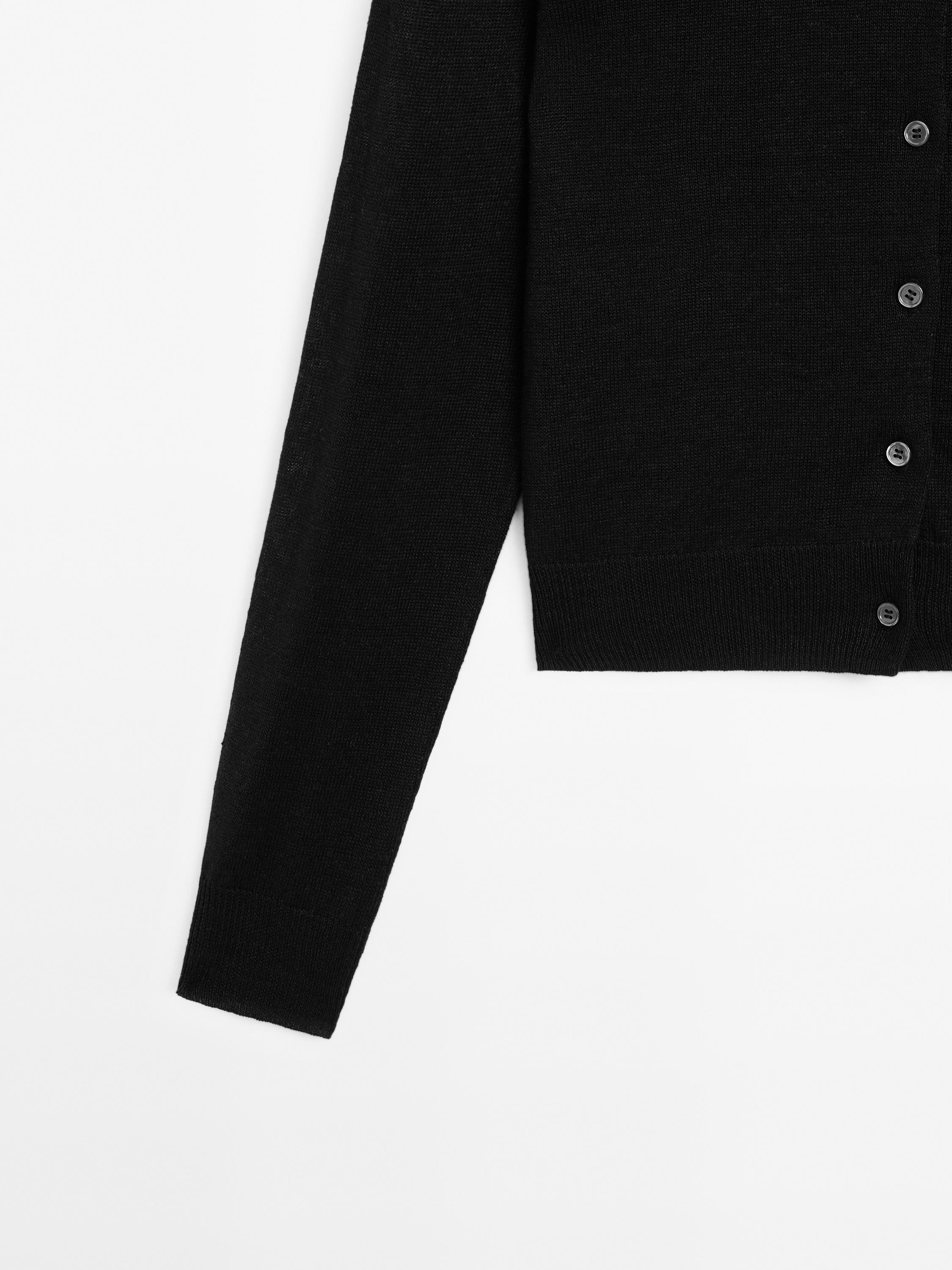 100% linen fine knit cardigan