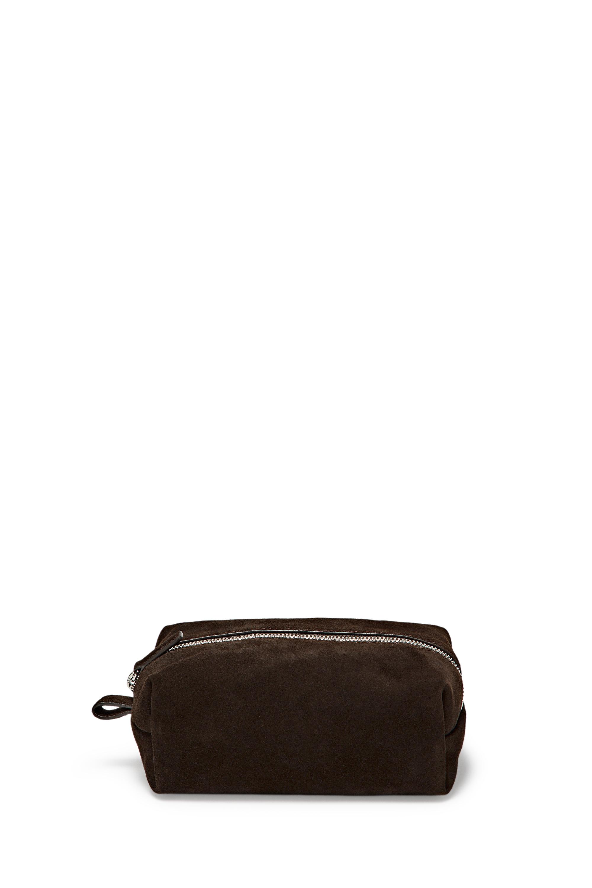 Massimo Dutti Mini süet deri makyaj çantası