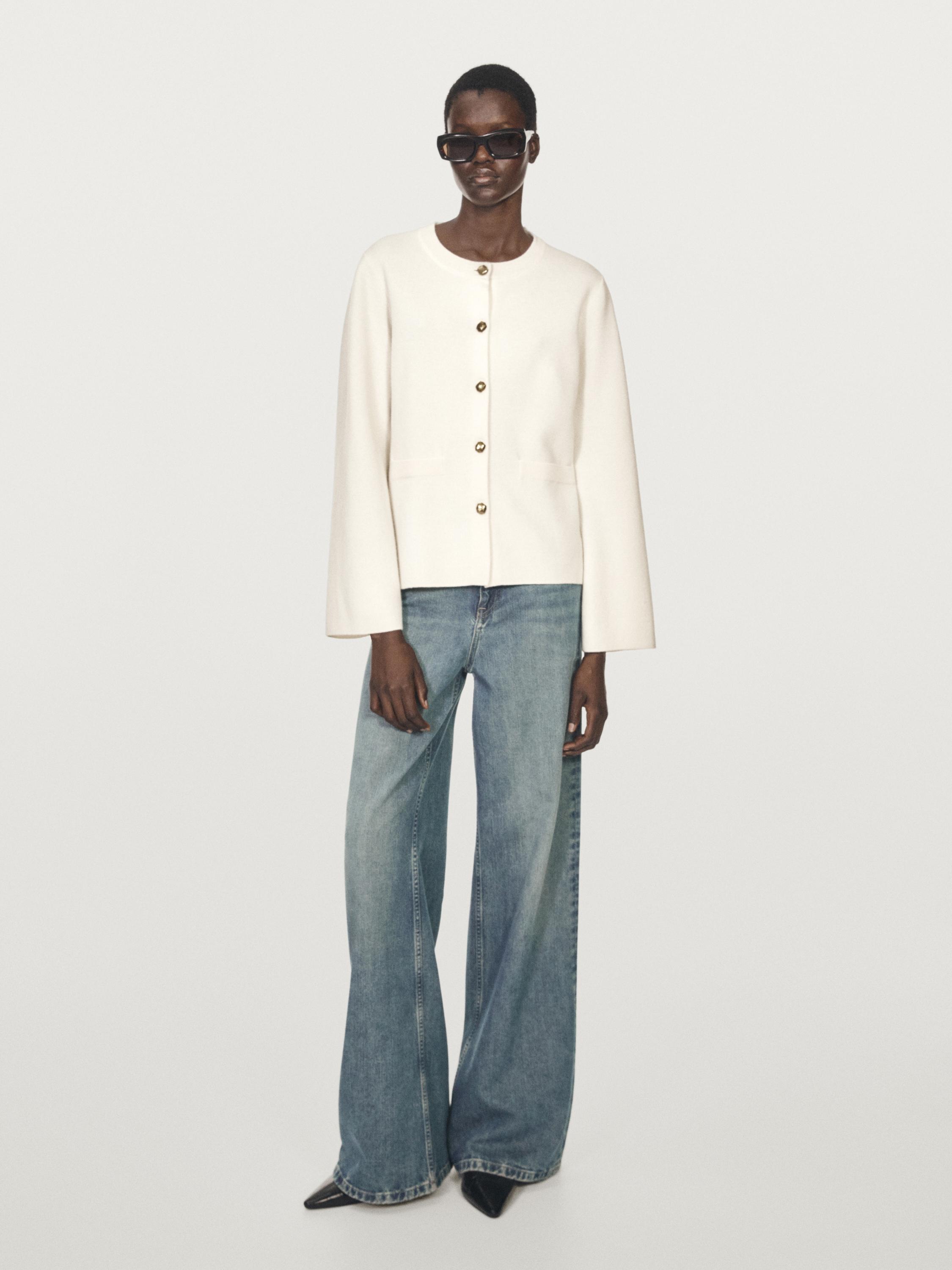 Áo cardigan dệt kim len 100%