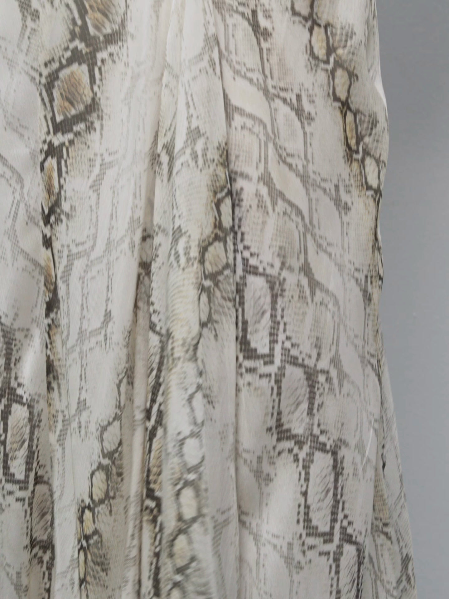 Snakeskin print midi skirt with flounce