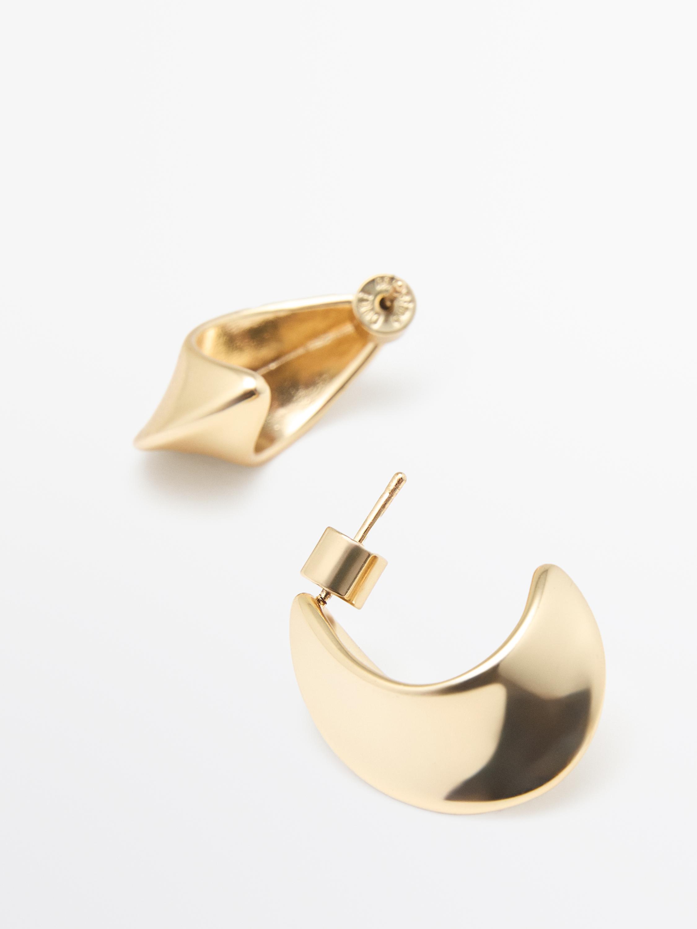 Moon hoop earrings — GOLDEN