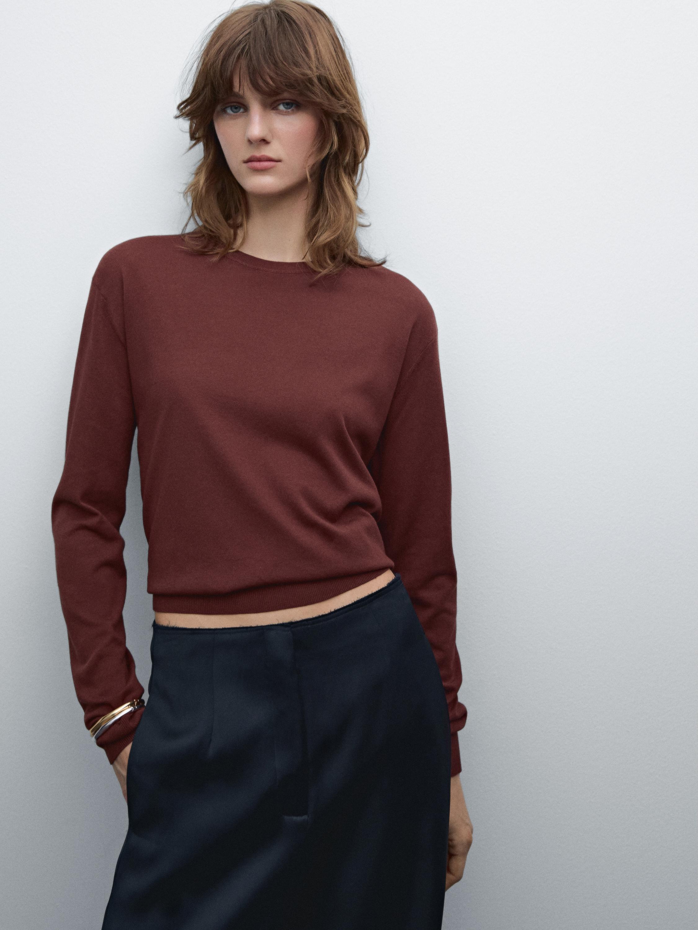 Camisola de malha em mistura de algodão
