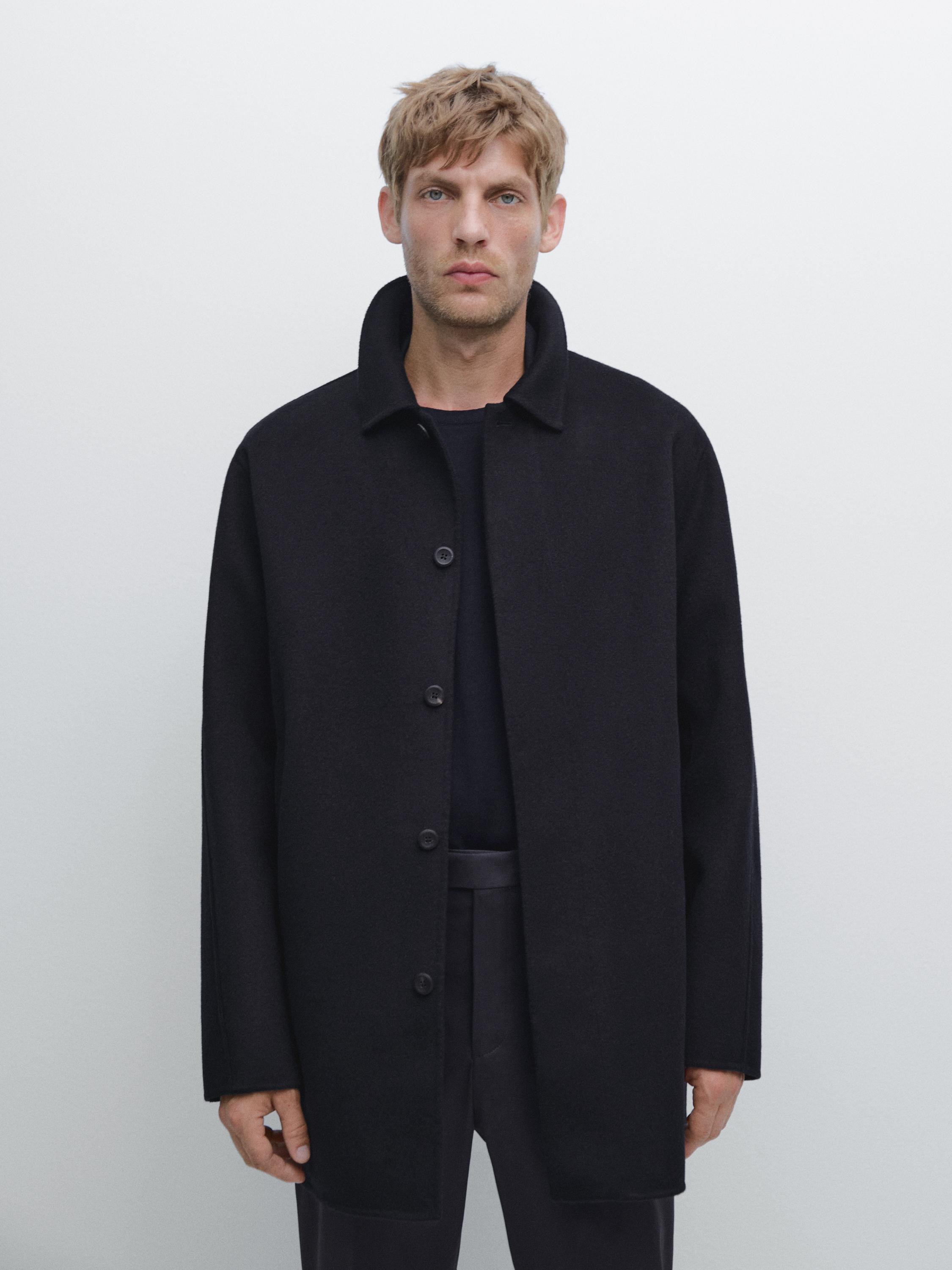 Double wool blend coat