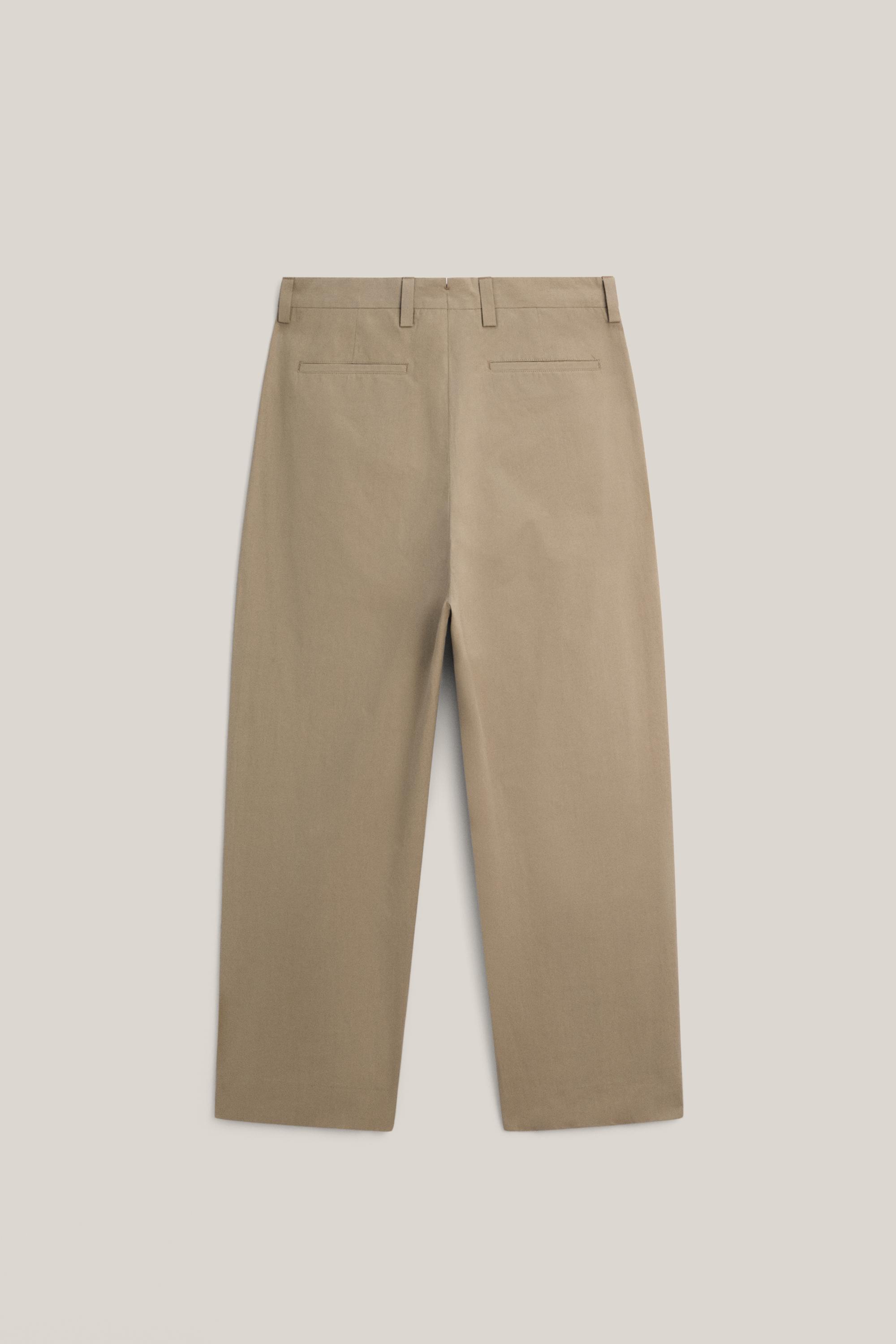 Cotton poplin trousers with darts - LIMITED EDITION — OCHRE