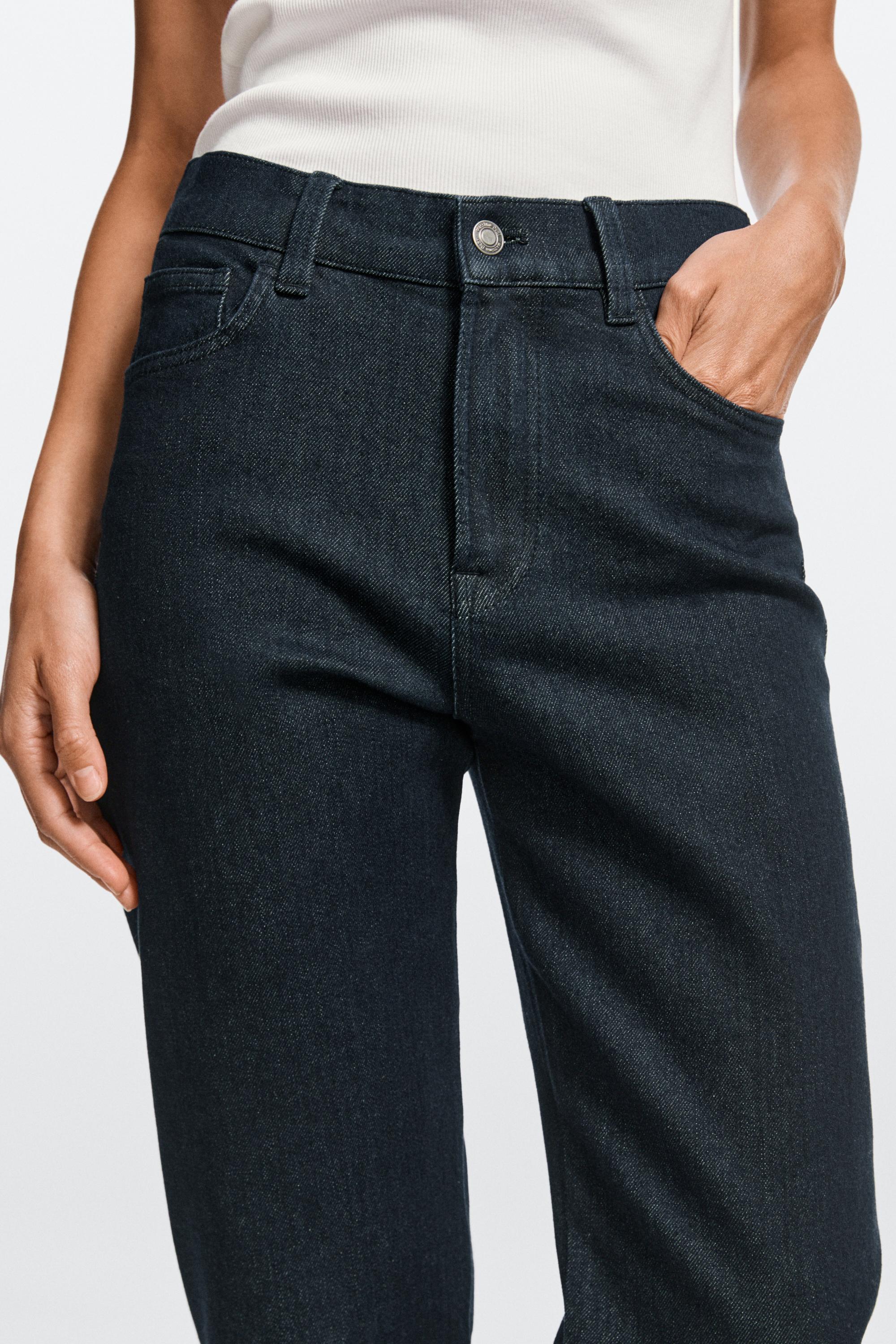 Capri jeans with turn-up hems — DARK BLUE
