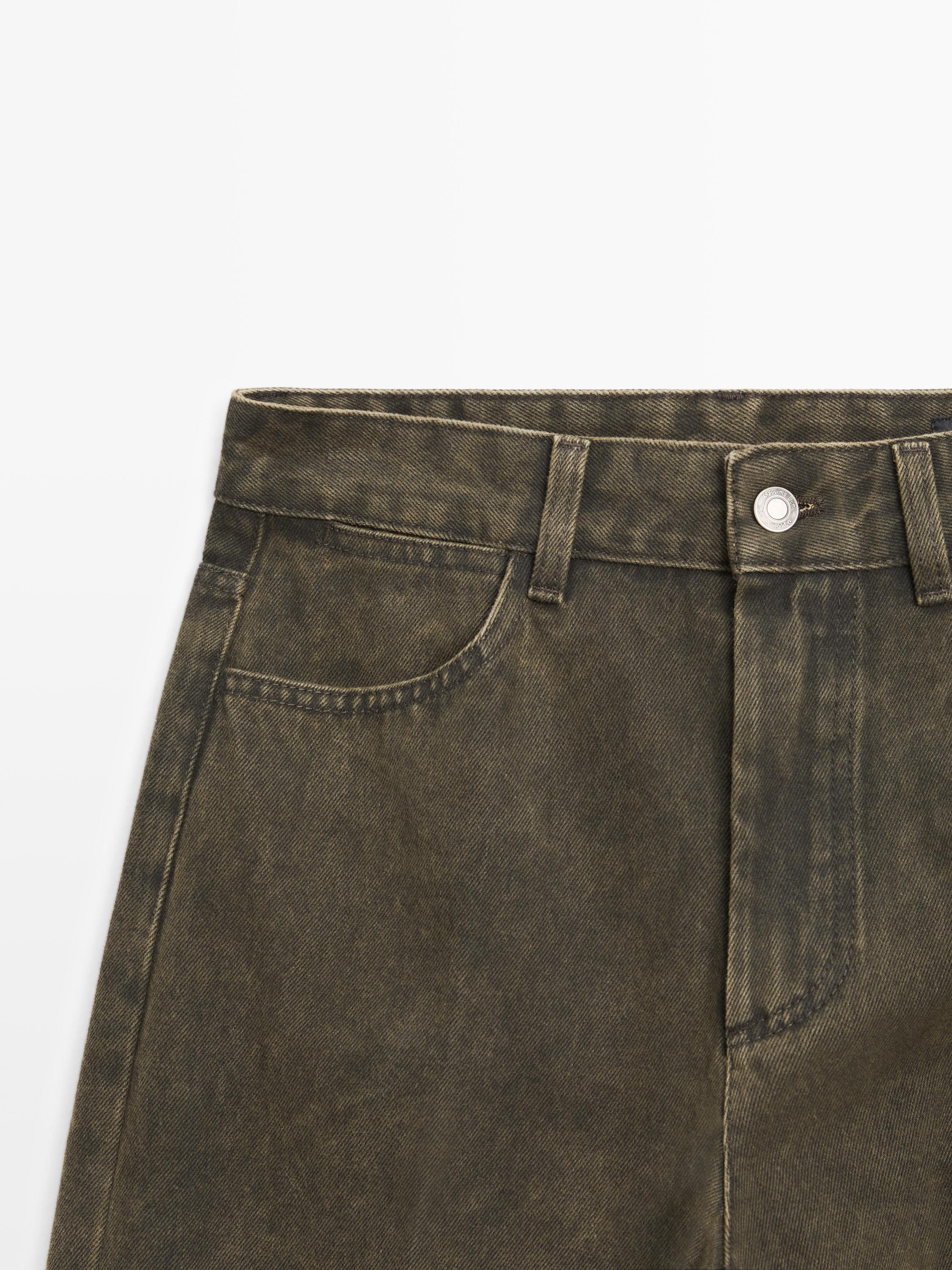 Mid-rise balloon fit jeans — DARK GREEN