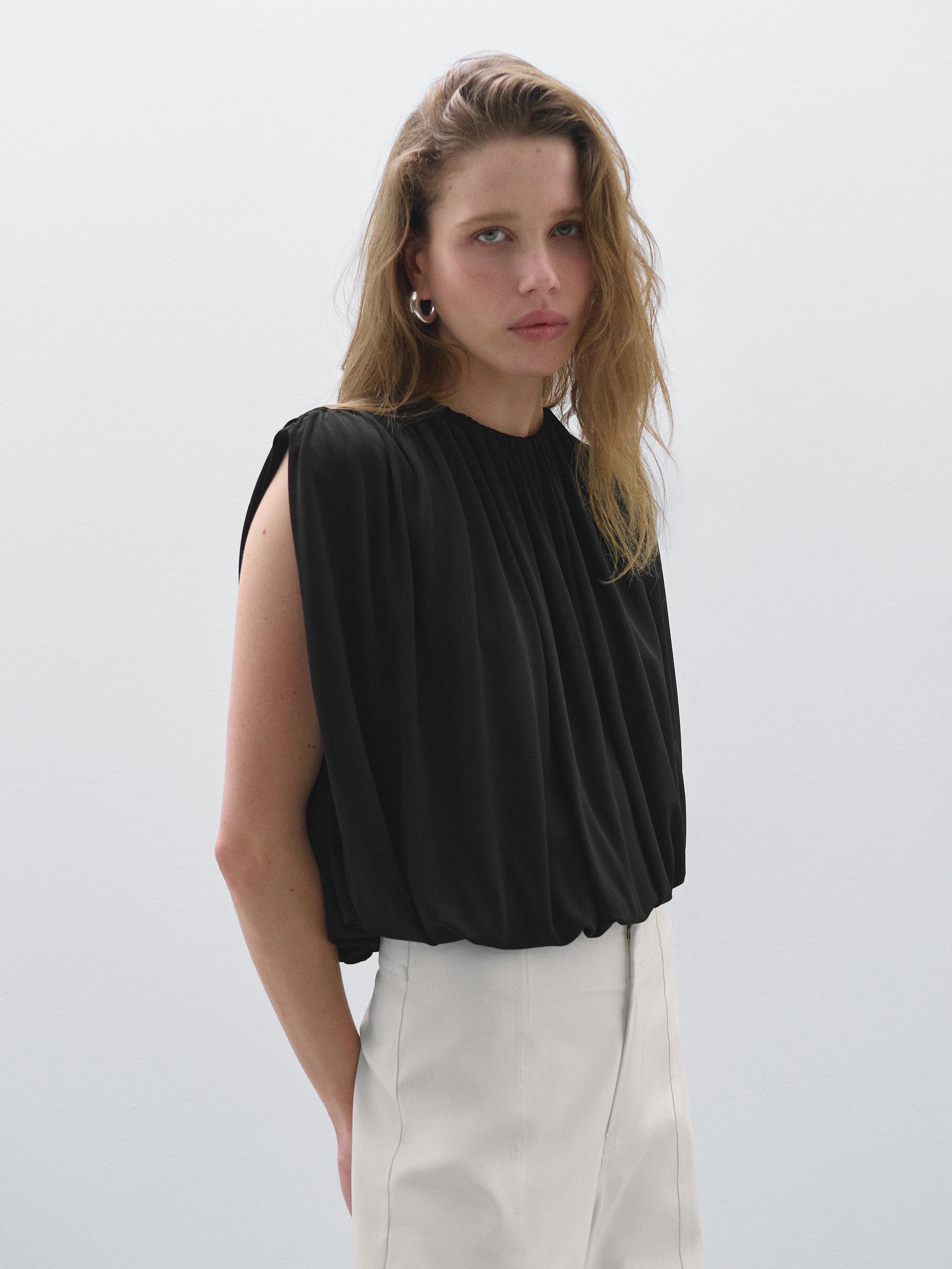 Balloon-effect sleeveless top - Studio