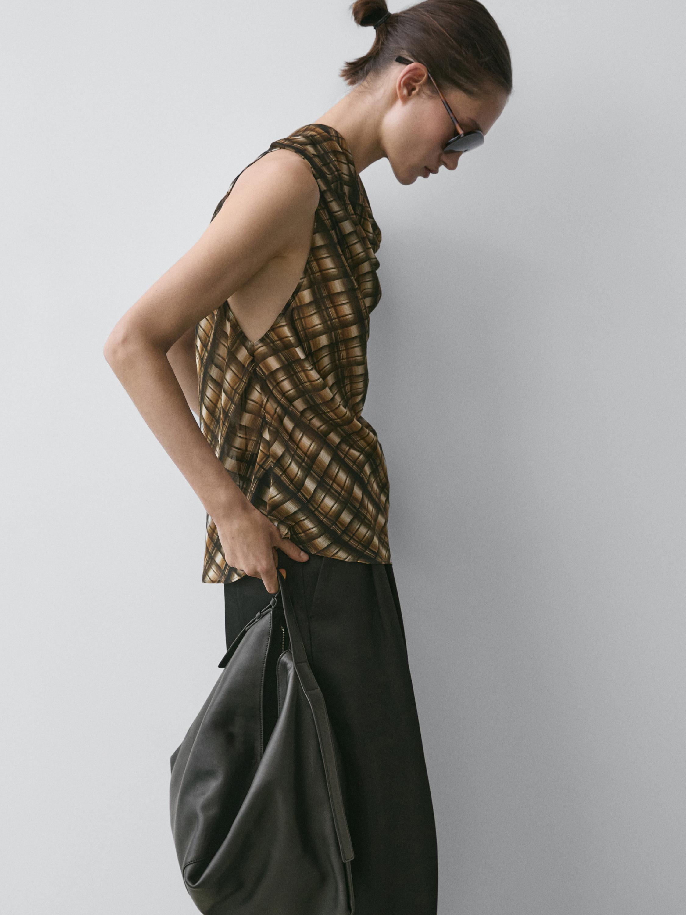Flowing draped top — MUSTARD YELLOW