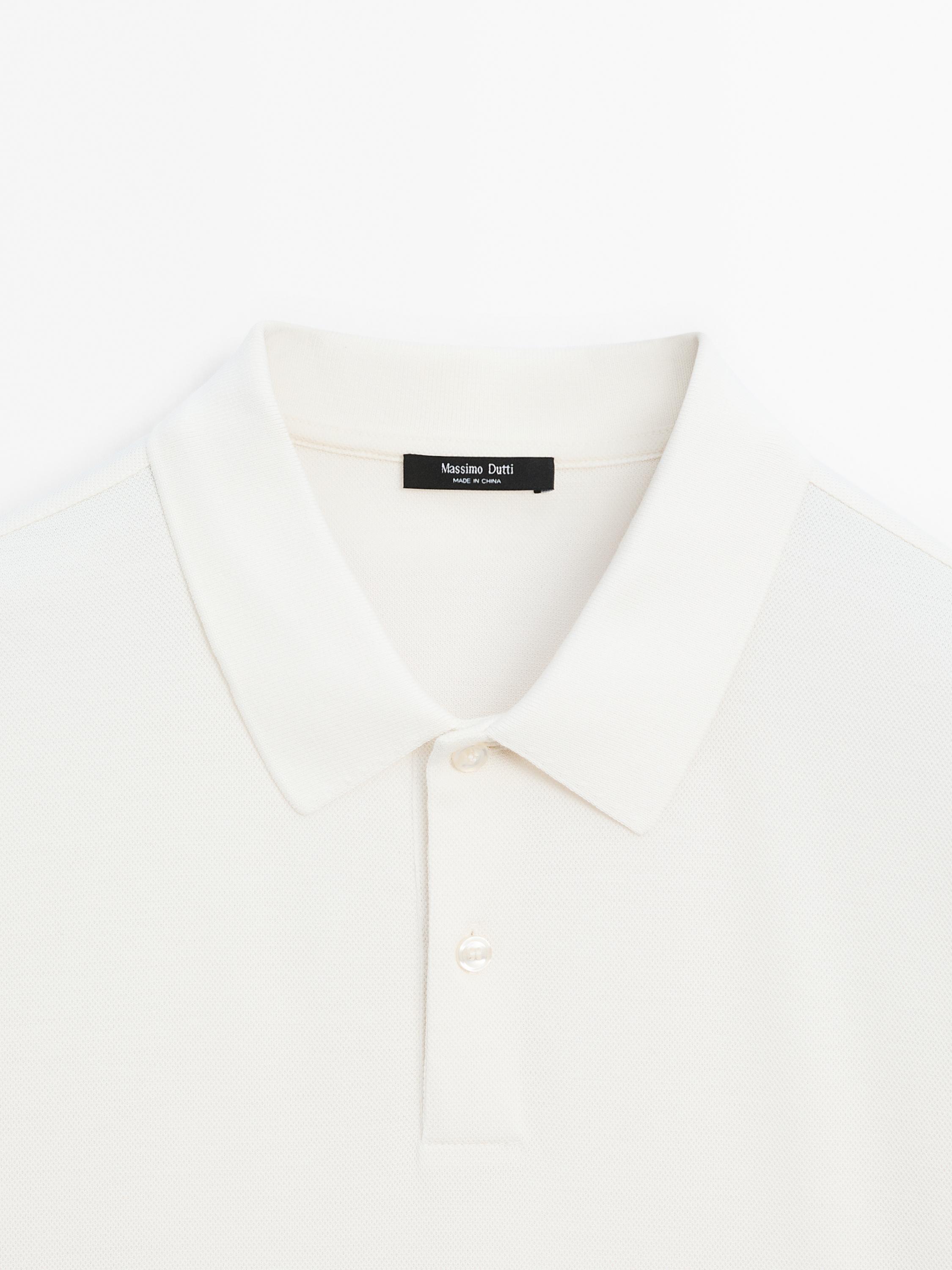 100% cotton polo shirt with micro textured weave