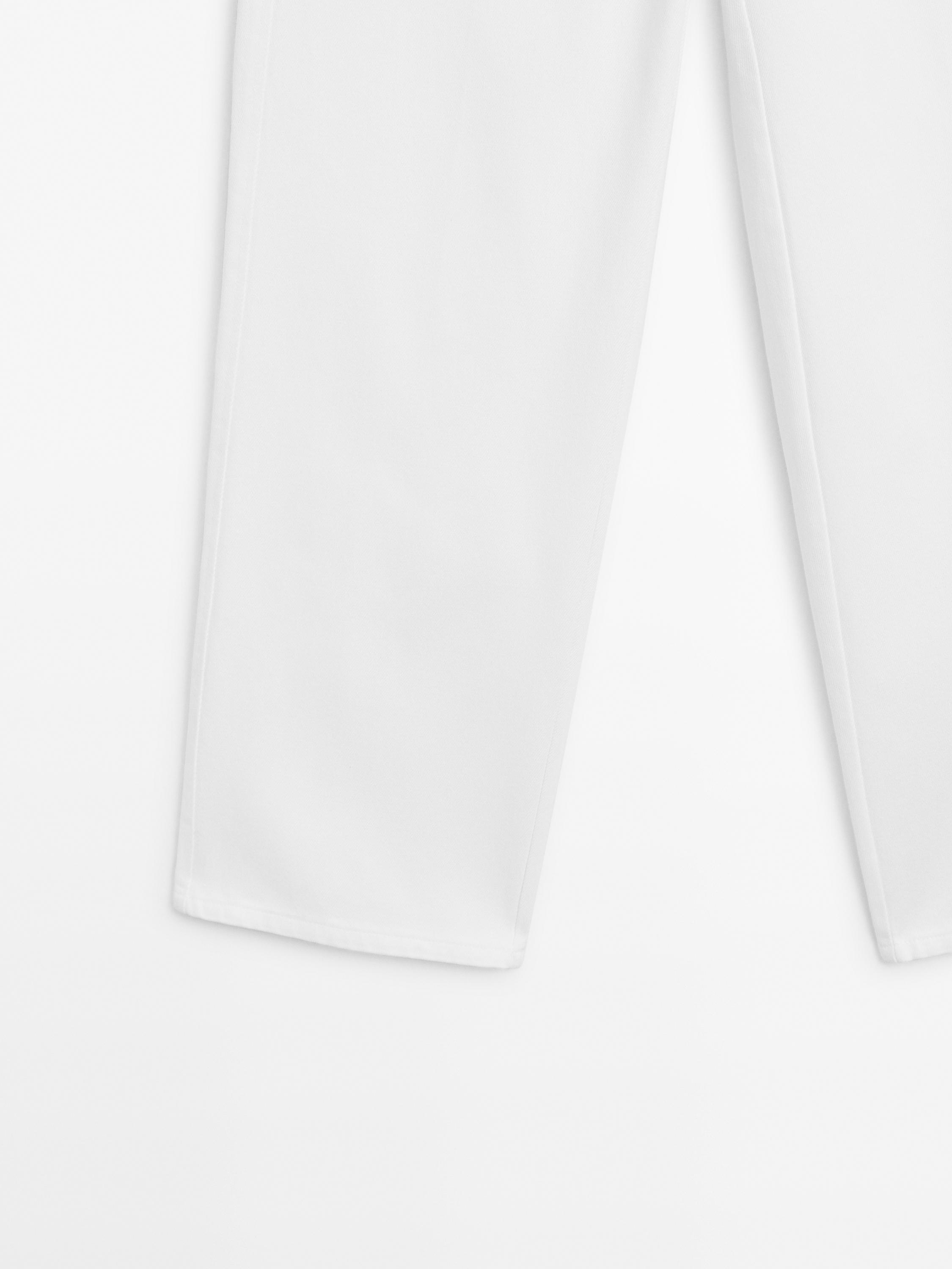 Wide-leg cotton trousers with no waistband
