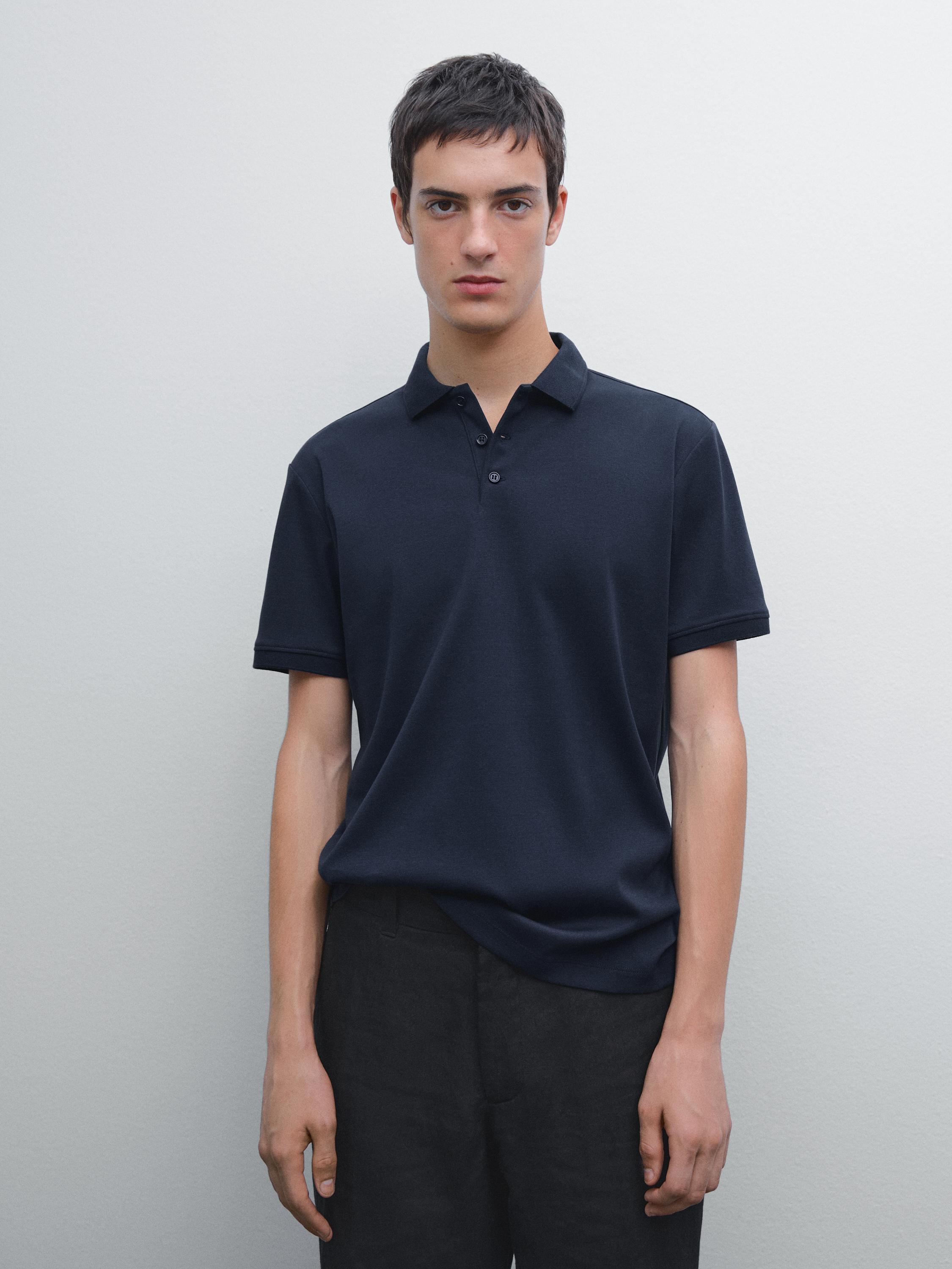 Polo manches courtes détail col