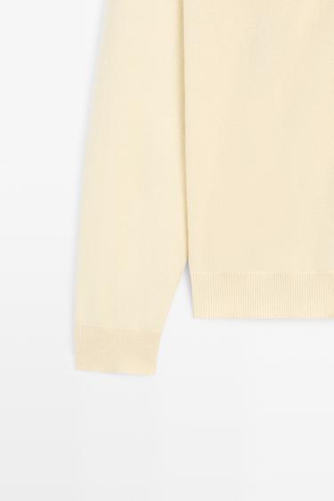 100% cashmere knit polo sweater — CREAM 7