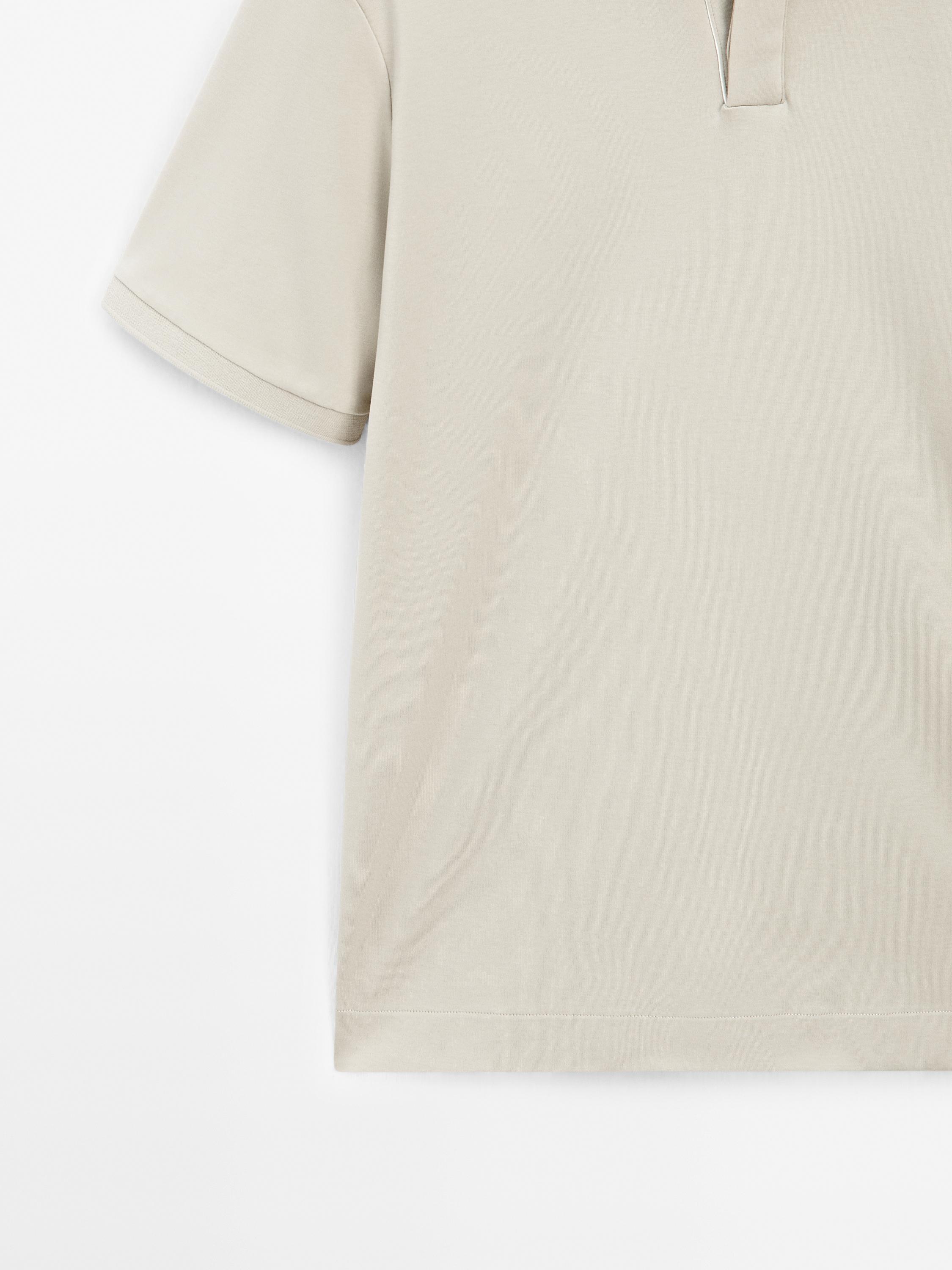 Cotton blend short sleeve polo shirt