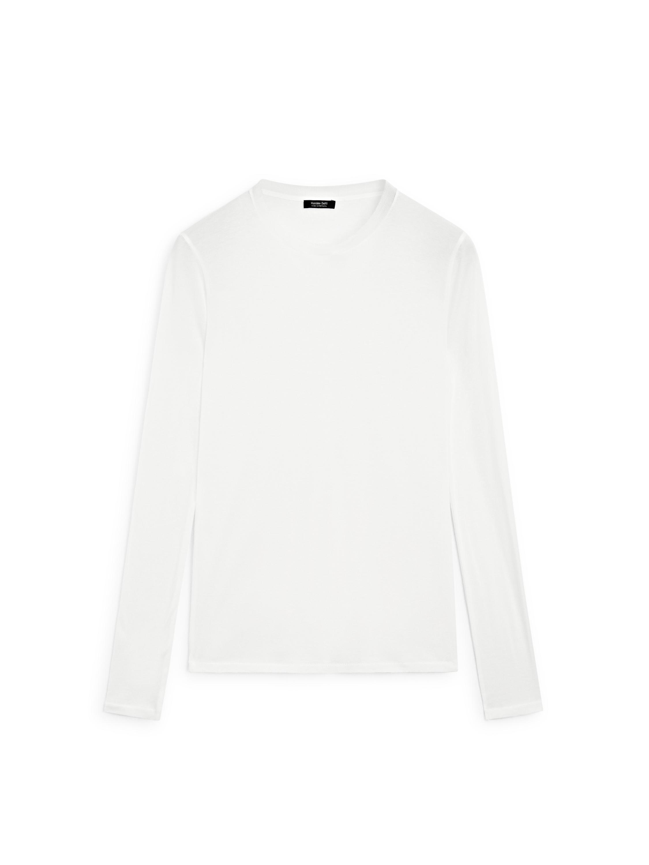 100% cotton semi-sheer T-shirt with collar detail — Off white