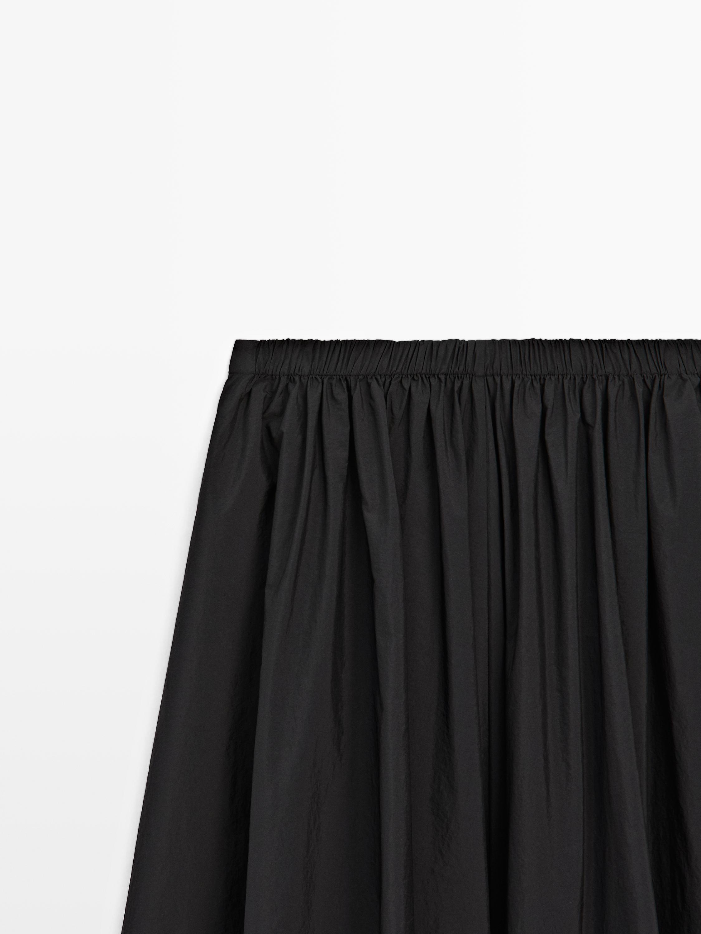 Technical fabric midi skirt