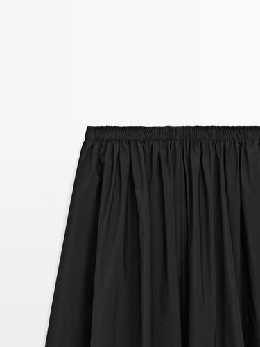 Technical fabric midi skirt — BLACK 4
