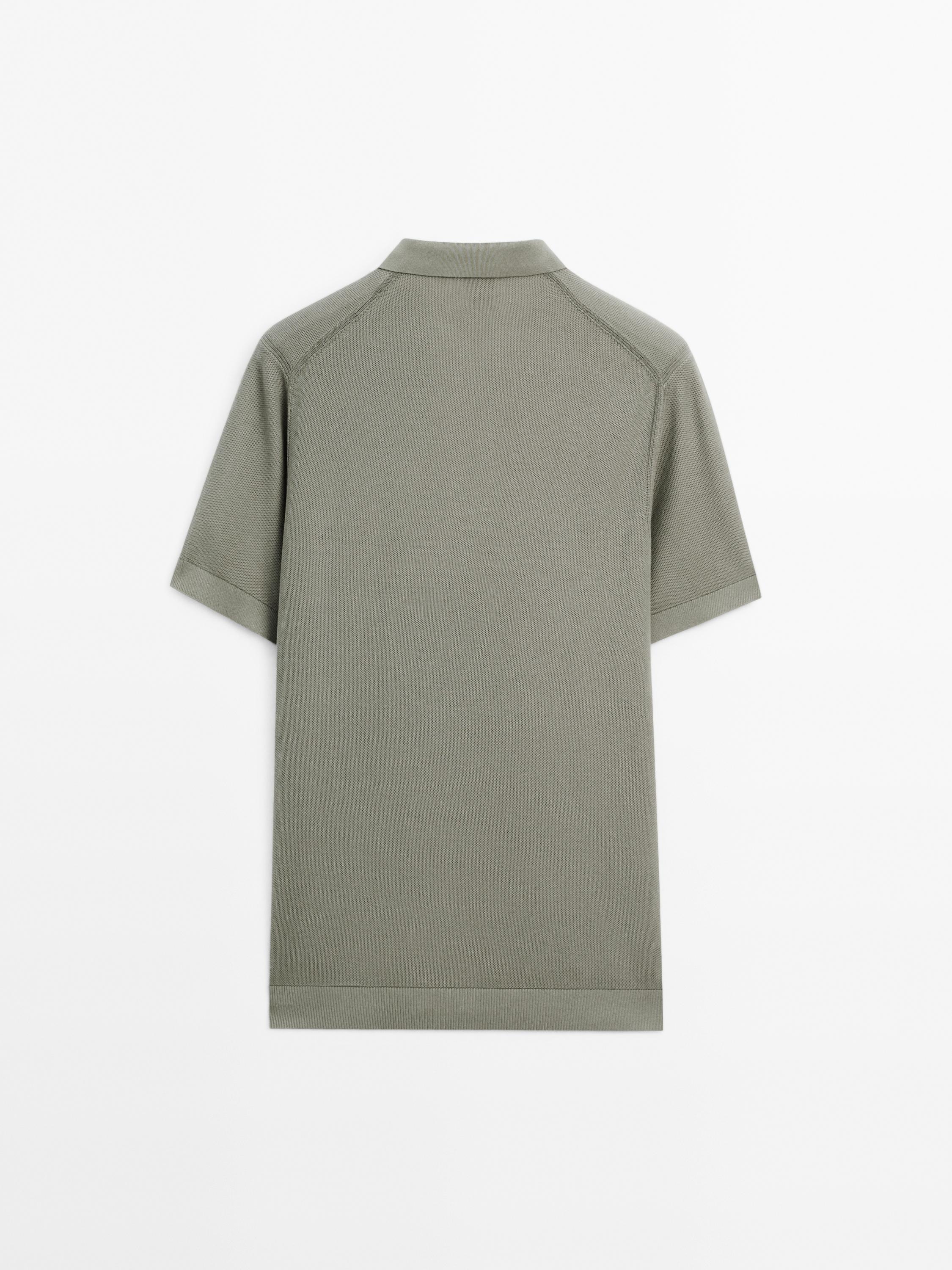 100% cotton knit polo collar sweater
