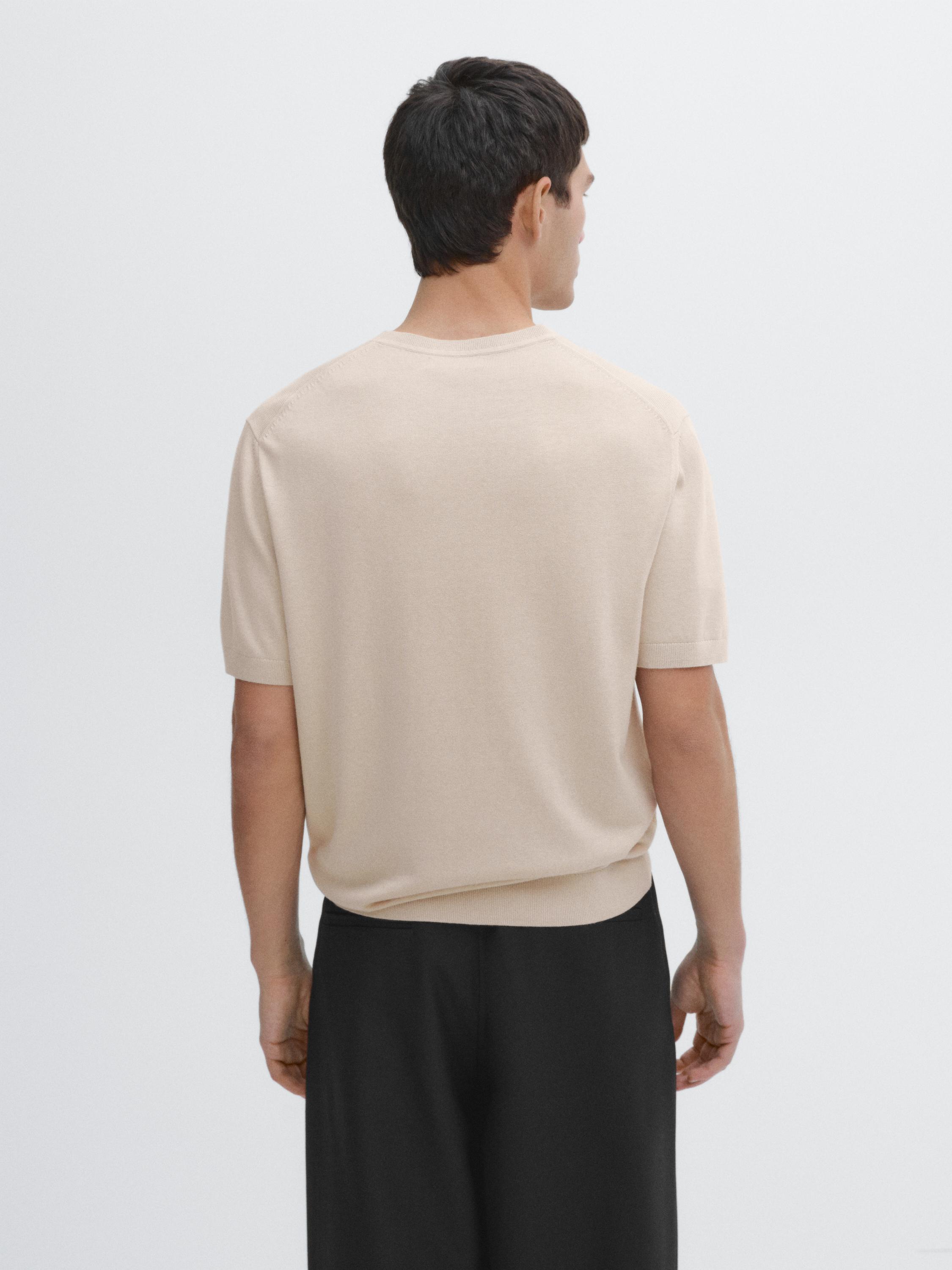 Crew neck cotton blend T-shirt