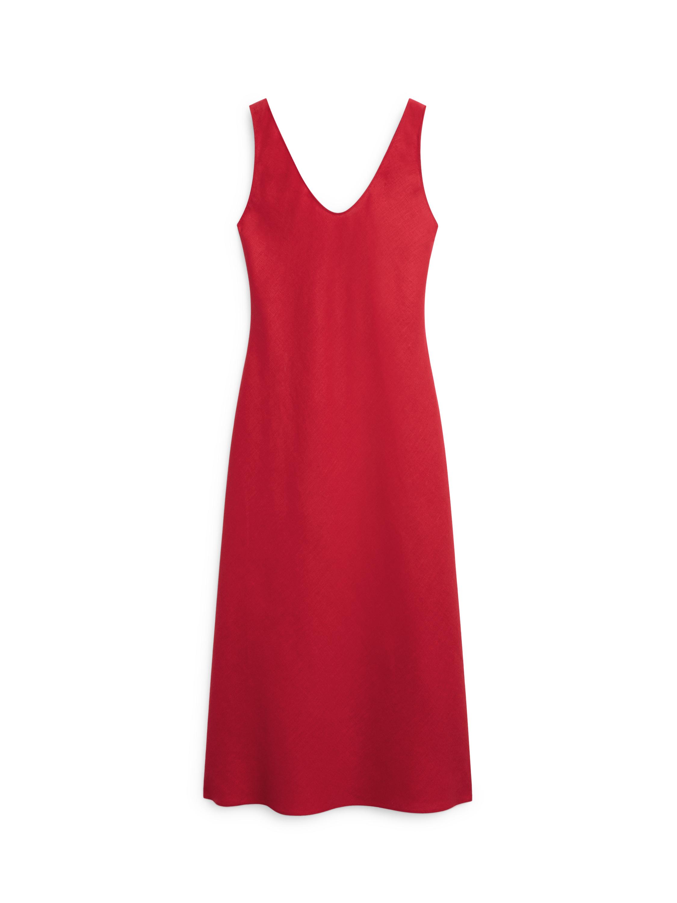 100% linen strappy midi dress Red, Yellow Dress | Massimo Dutti 100% linen strappy midi dress Red, Yellow Dress | Massimo Dutti