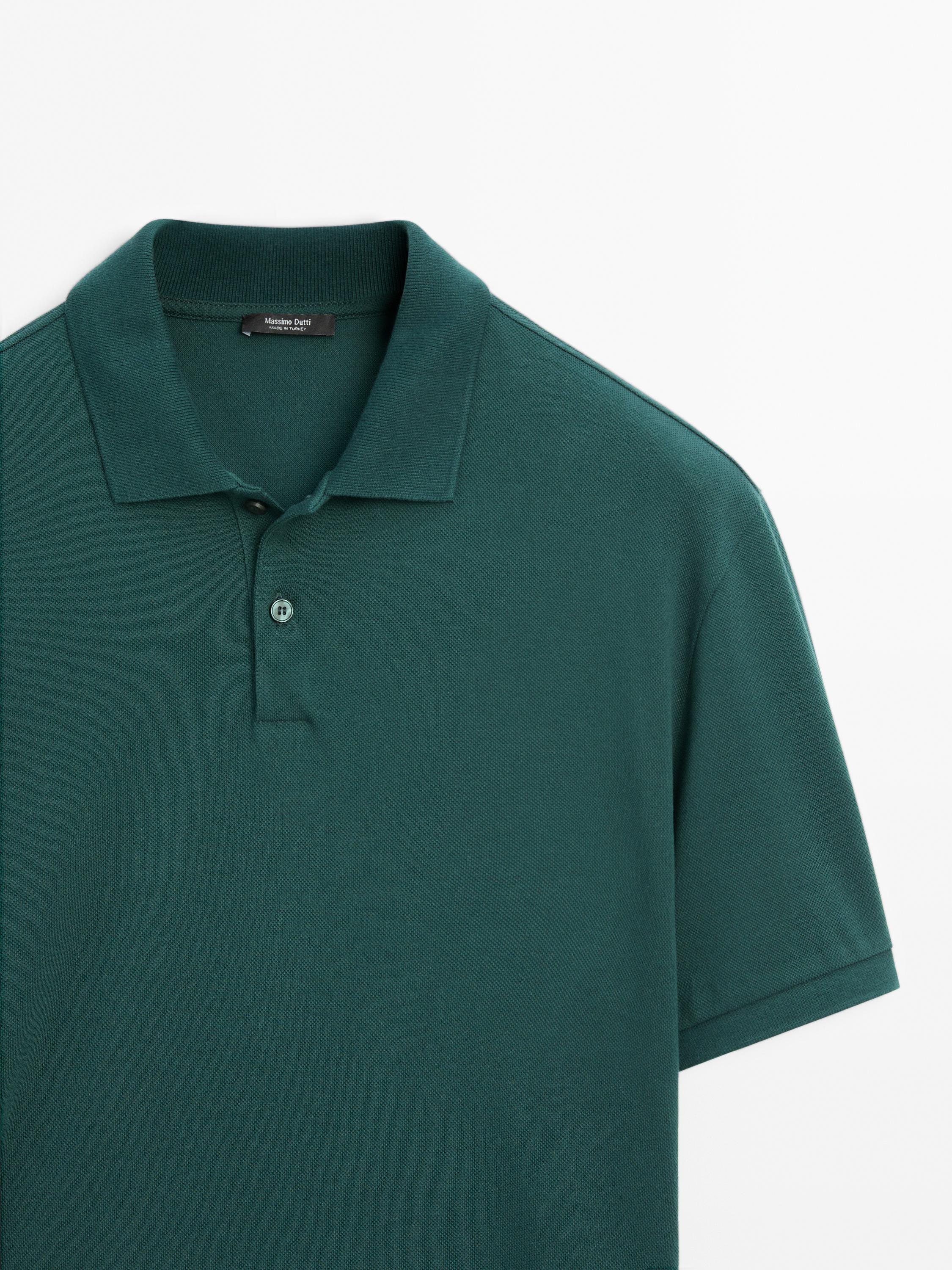 Polo micro-texture en piqué de coton