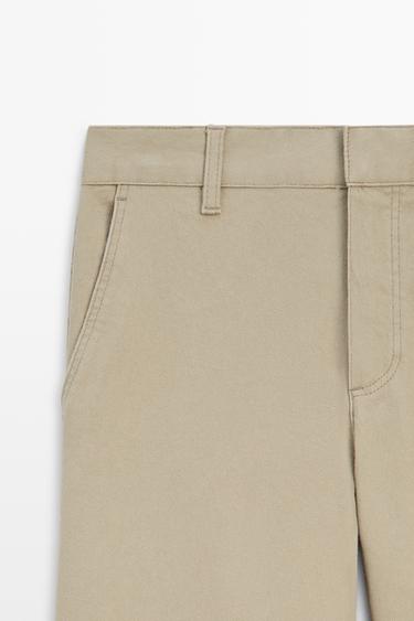 Stretch cotton blend pants — BEIGE 4